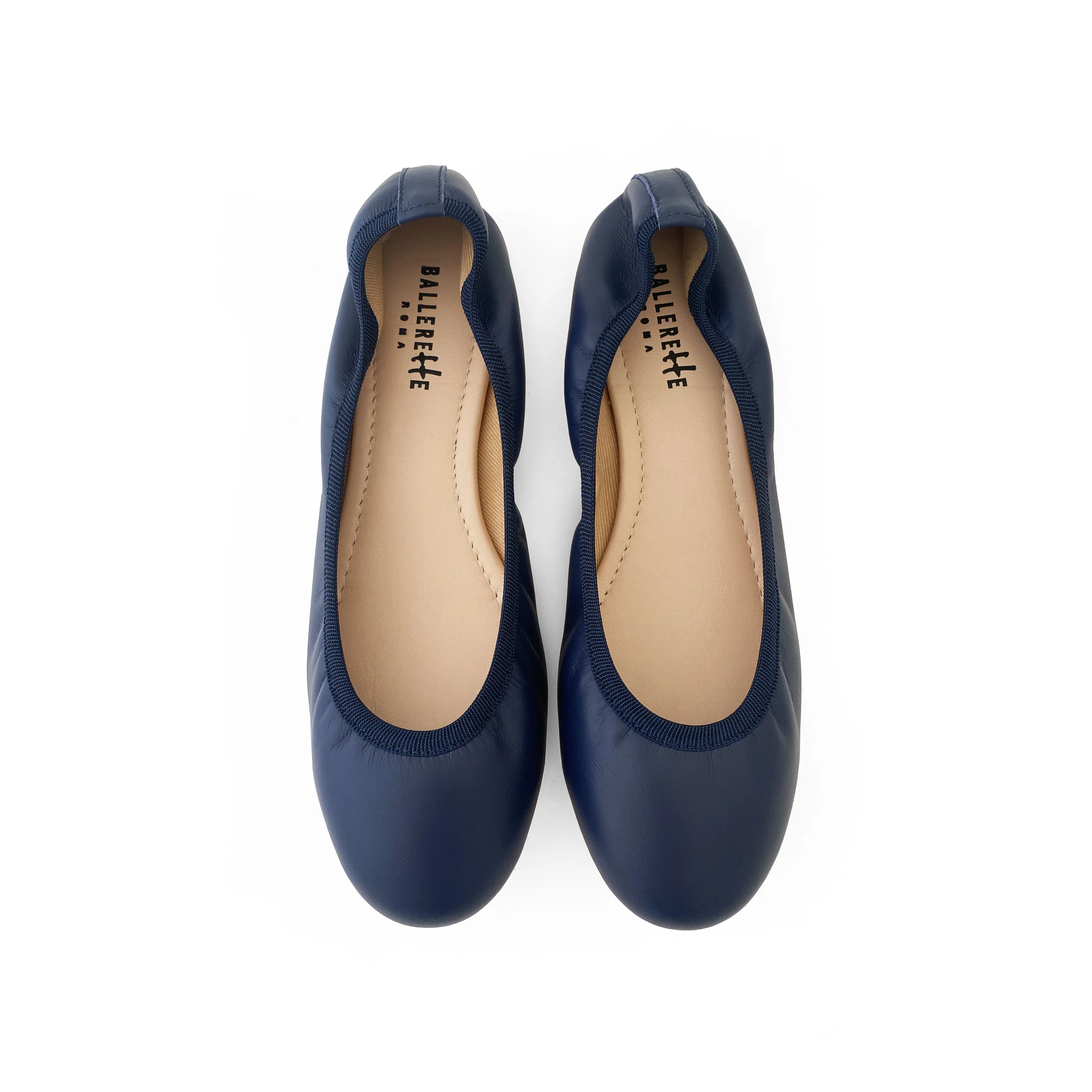 Ballerine con elastico in pelle blu - Image 4