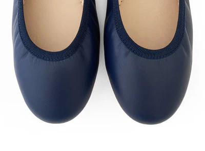Ballerine con elastico in pelle blu - Image 5