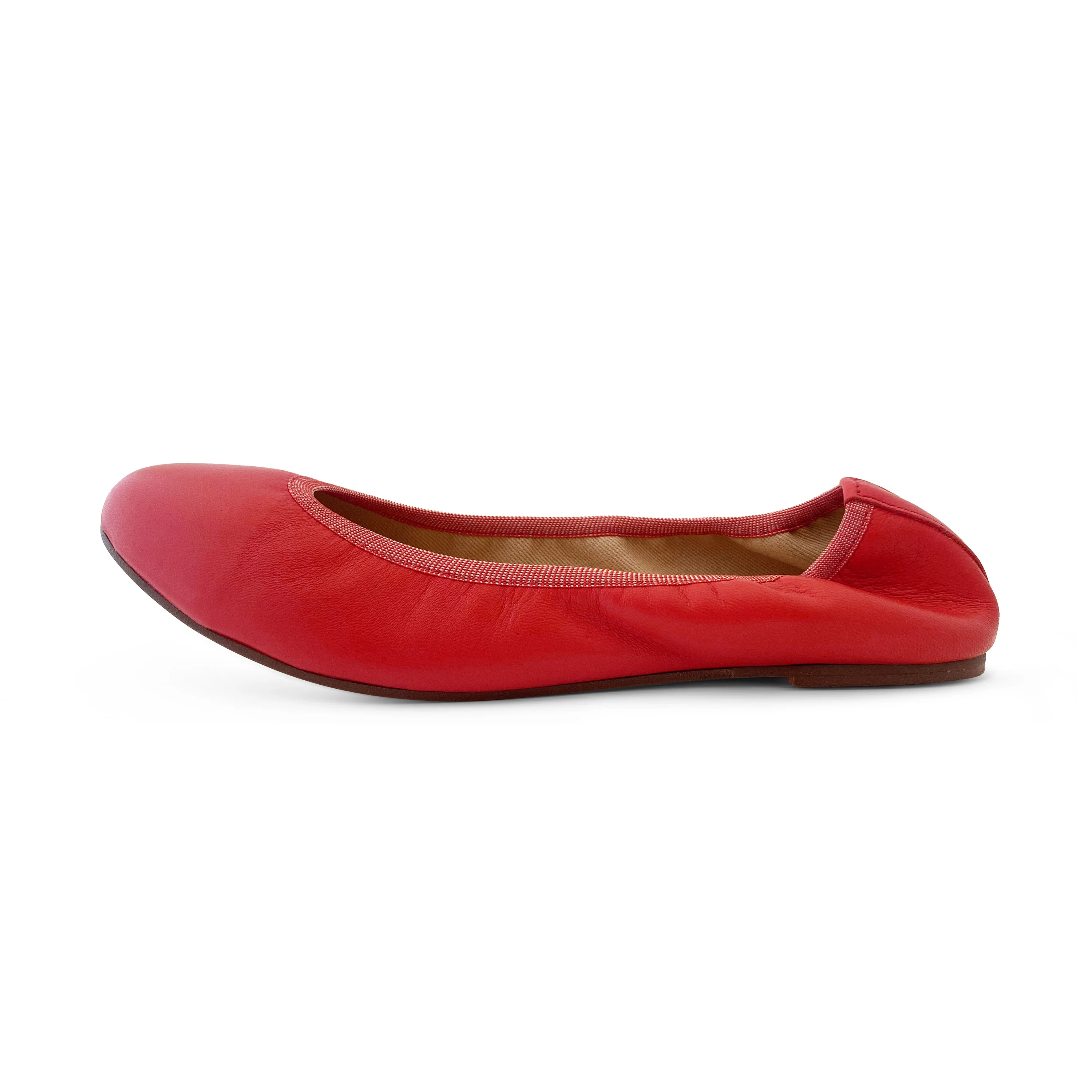 Ballerine con elastico in pelle corallo - Image 3