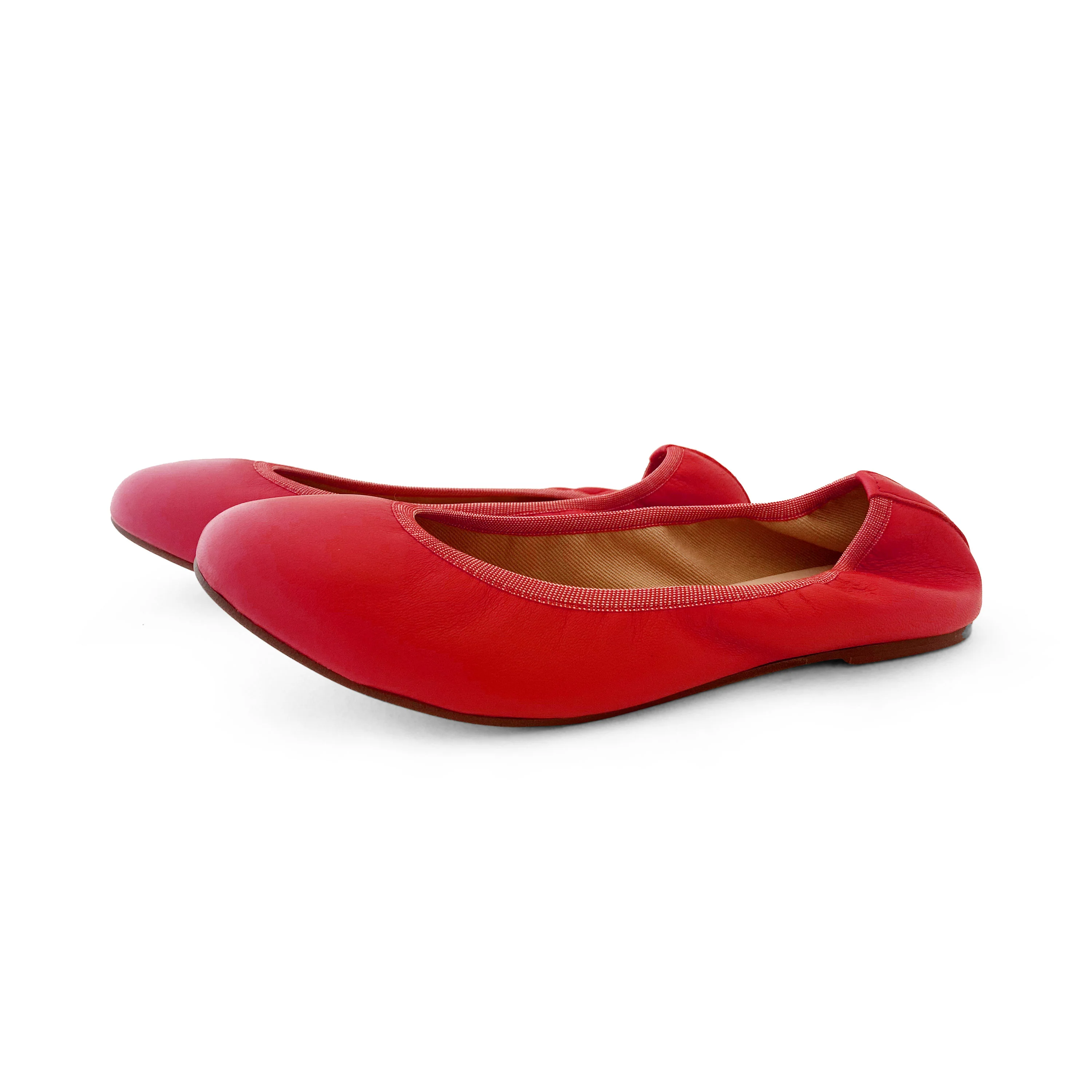 Ballerine con elastico in pelle corallo - Image 4