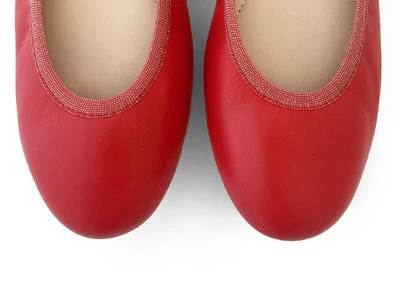 Ballerine con elastico in pelle corallo - Image 5
