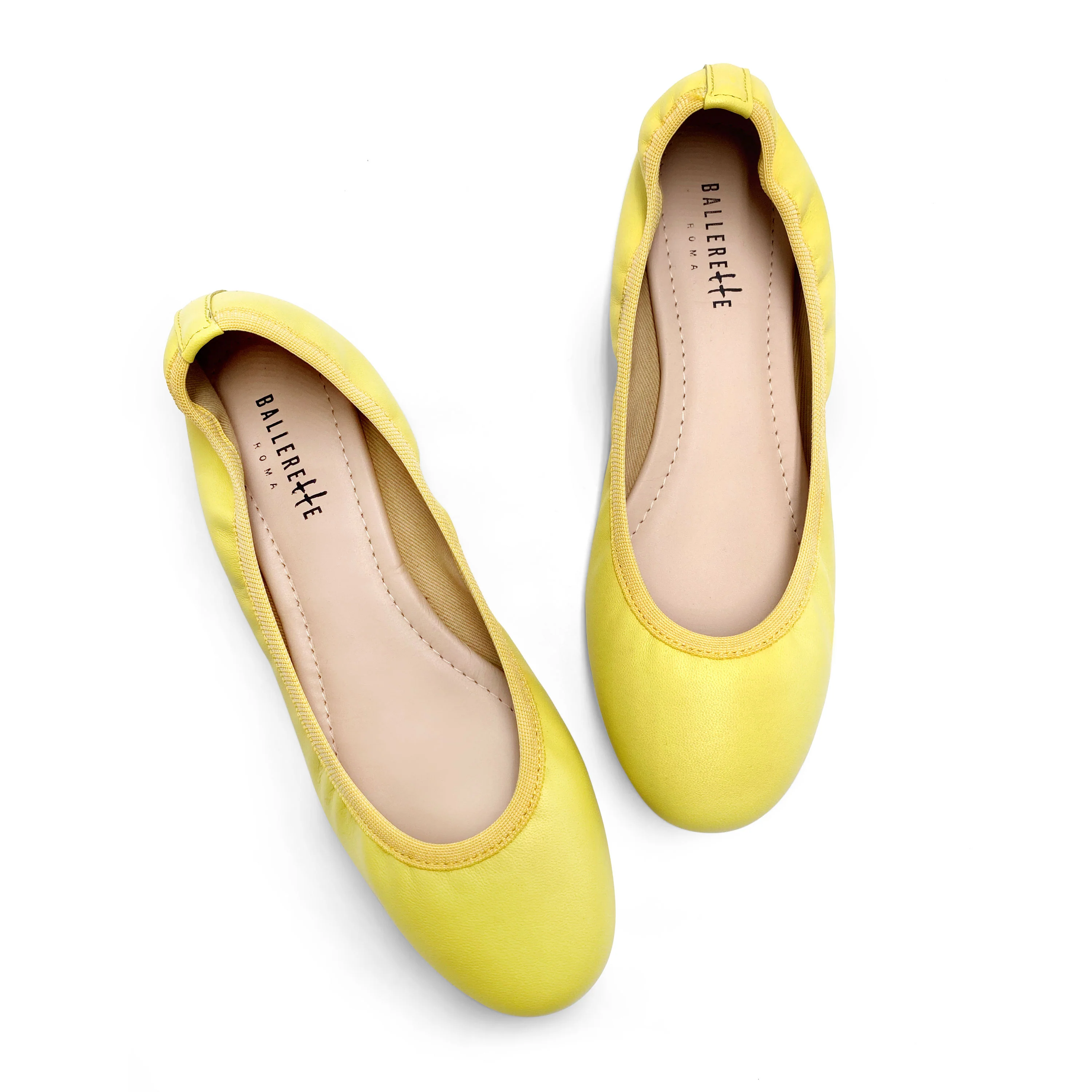 Ballerine con elastico in pelle giallo limone - Image 2