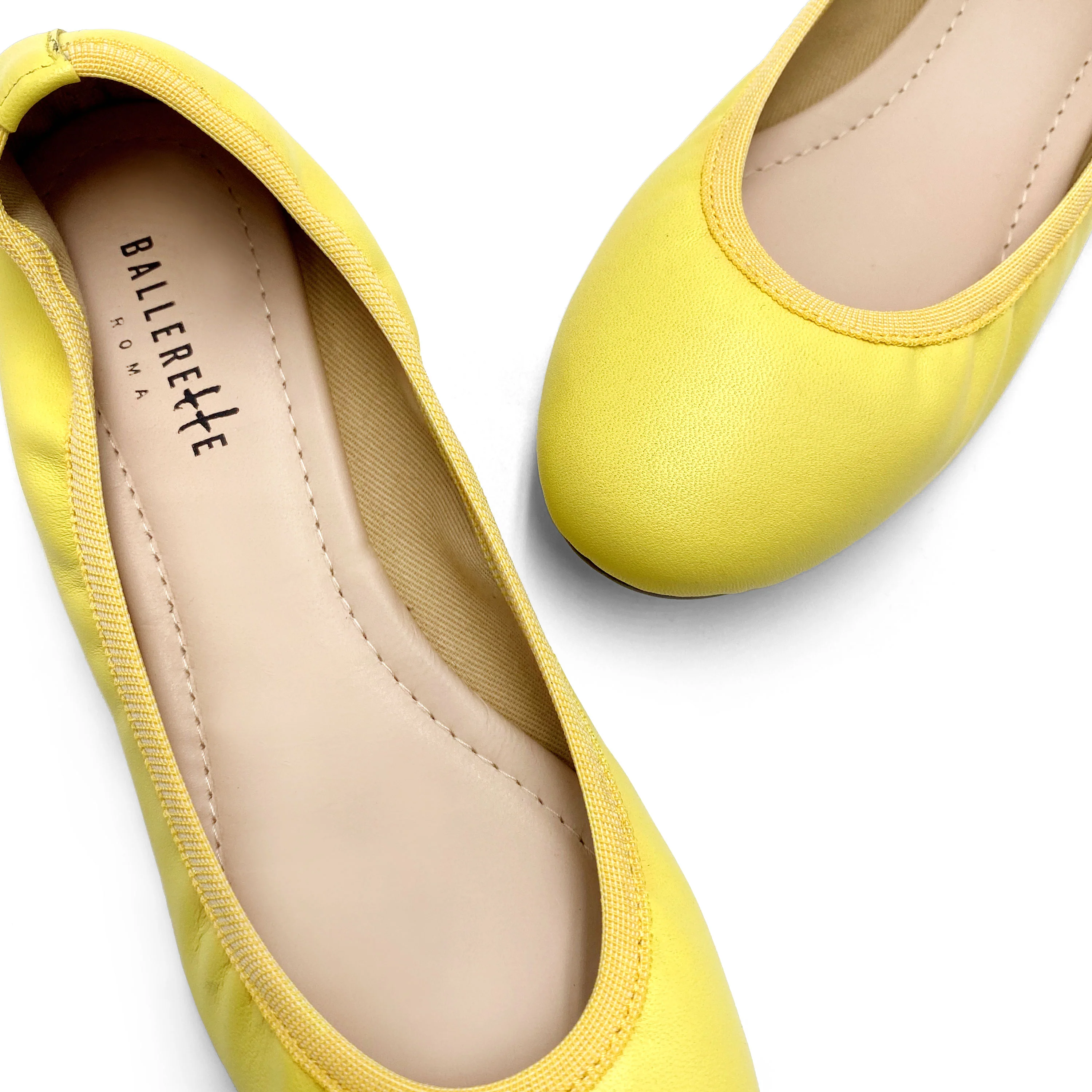 Ballerine con elastico in pelle giallo limone - Image 3