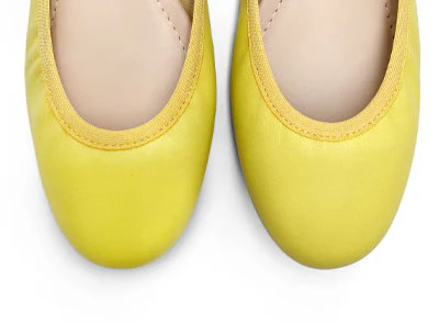 Ballerine con elastico in pelle giallo limone - Image 5