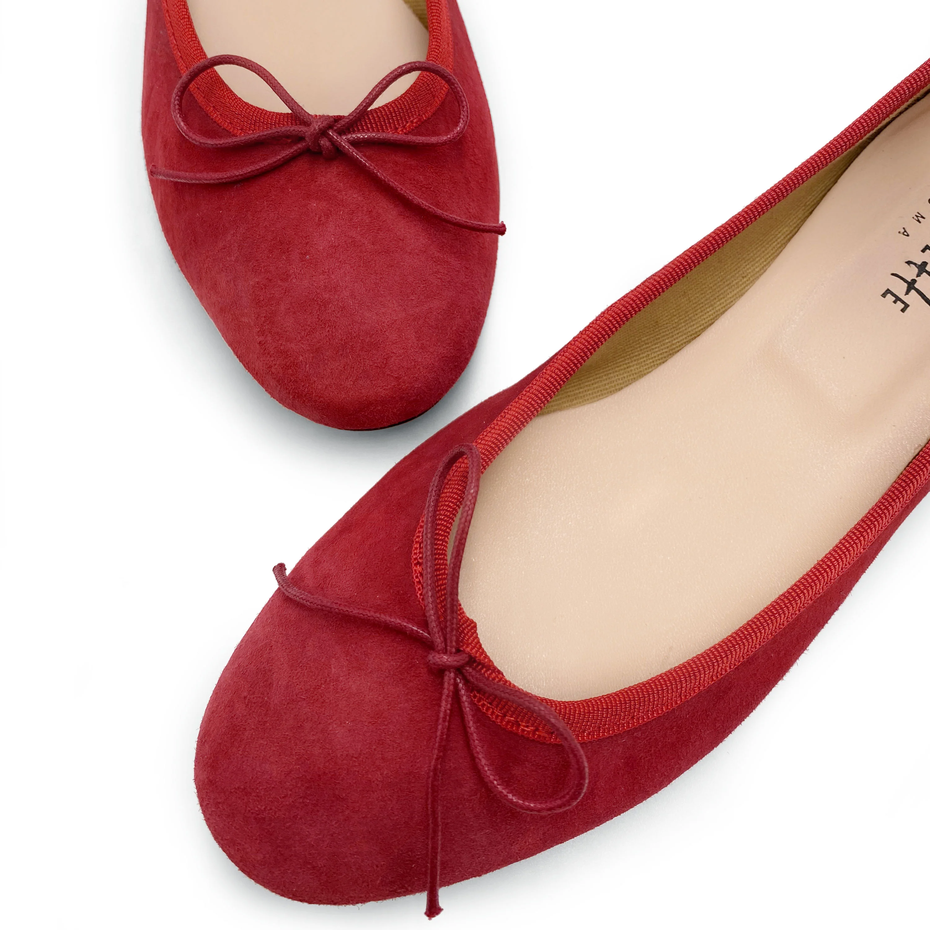 Ballerine con tacco rosse in camoscio - Image 4