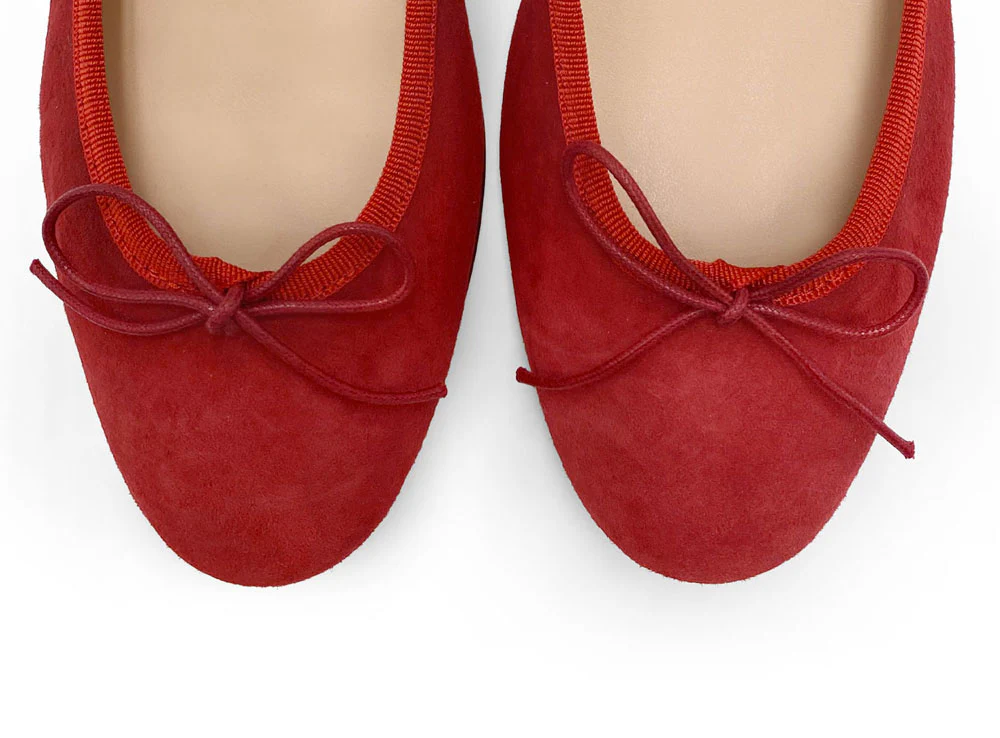 Ballerine con tacco rosse in camoscio - Image 5