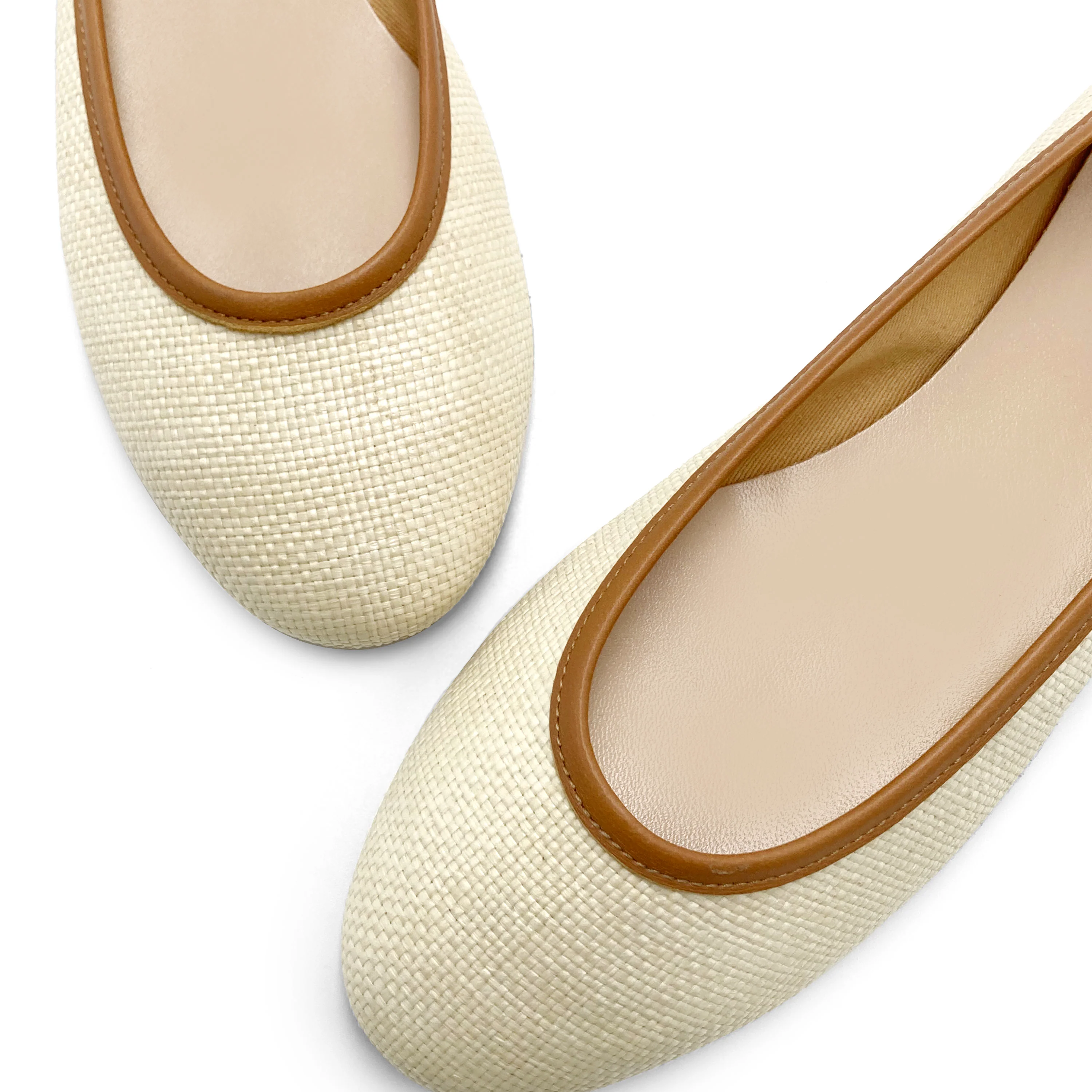 Ballerine estive beige in rafia - Image 3