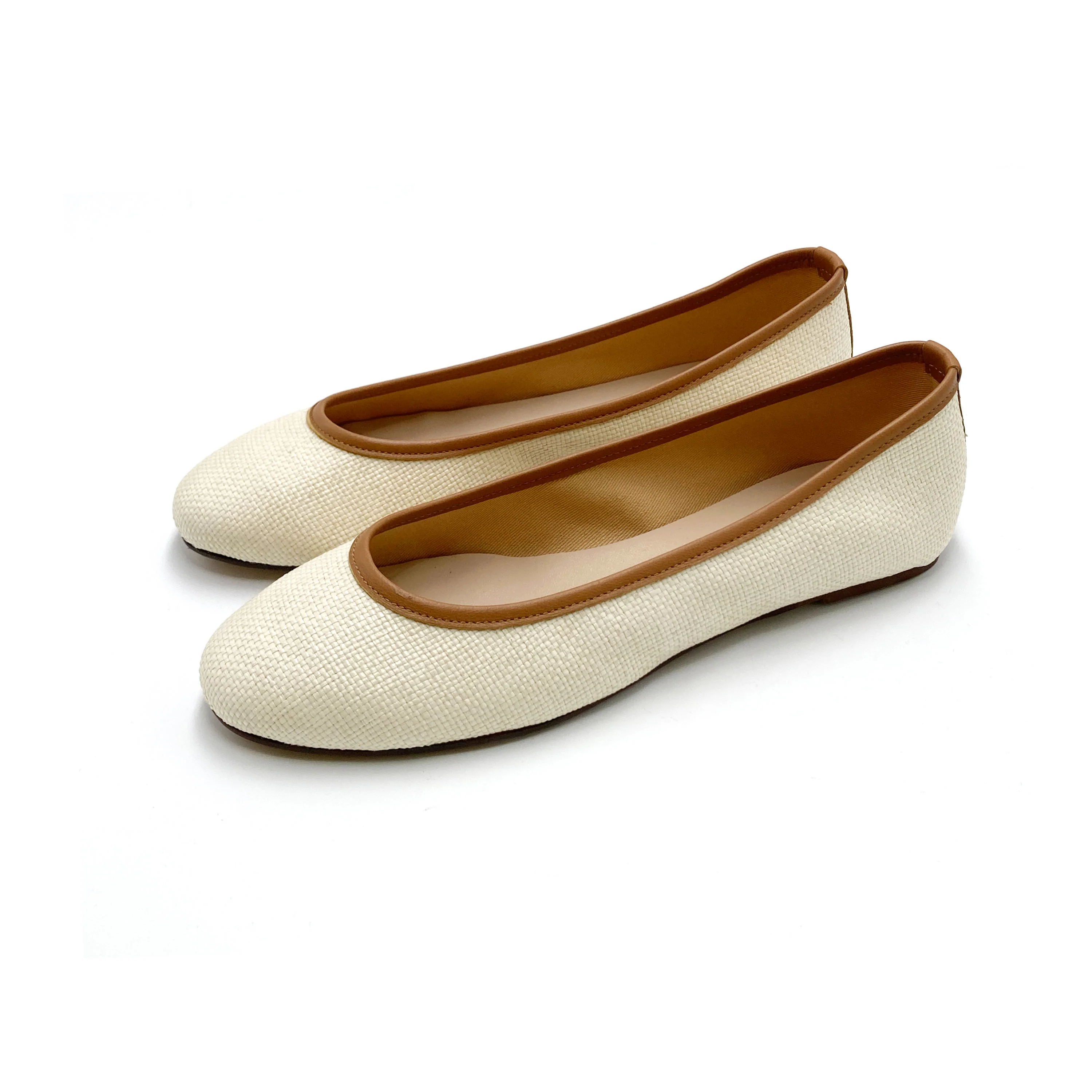 Ballerine estive beige in rafia - Image 4