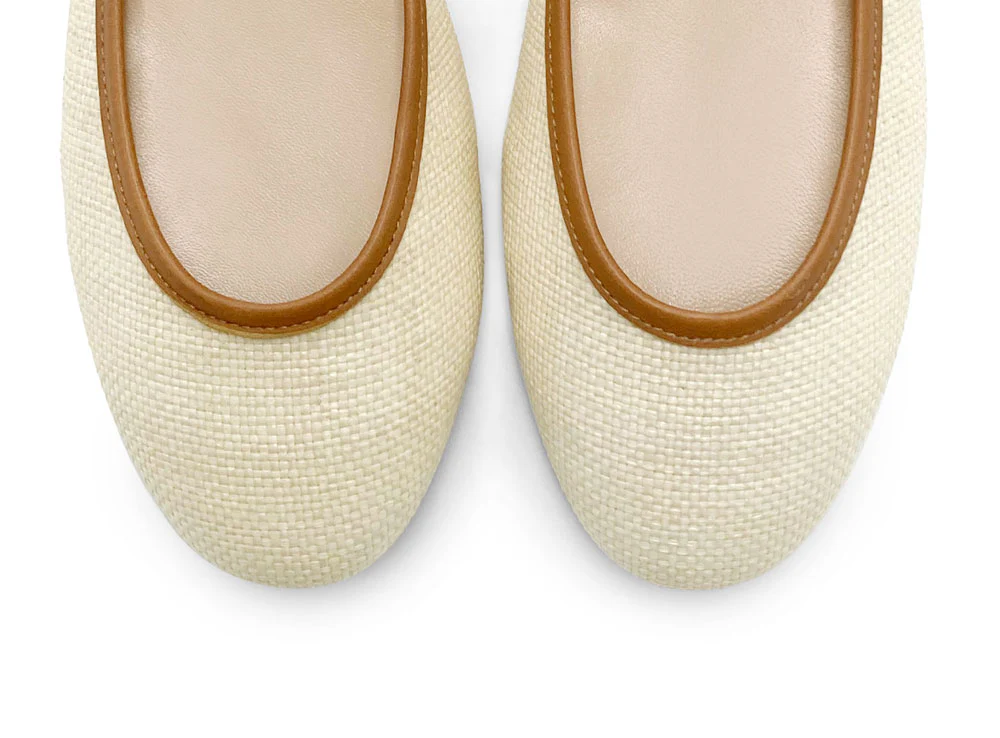 Ballerine estive beige in rafia - Image 5