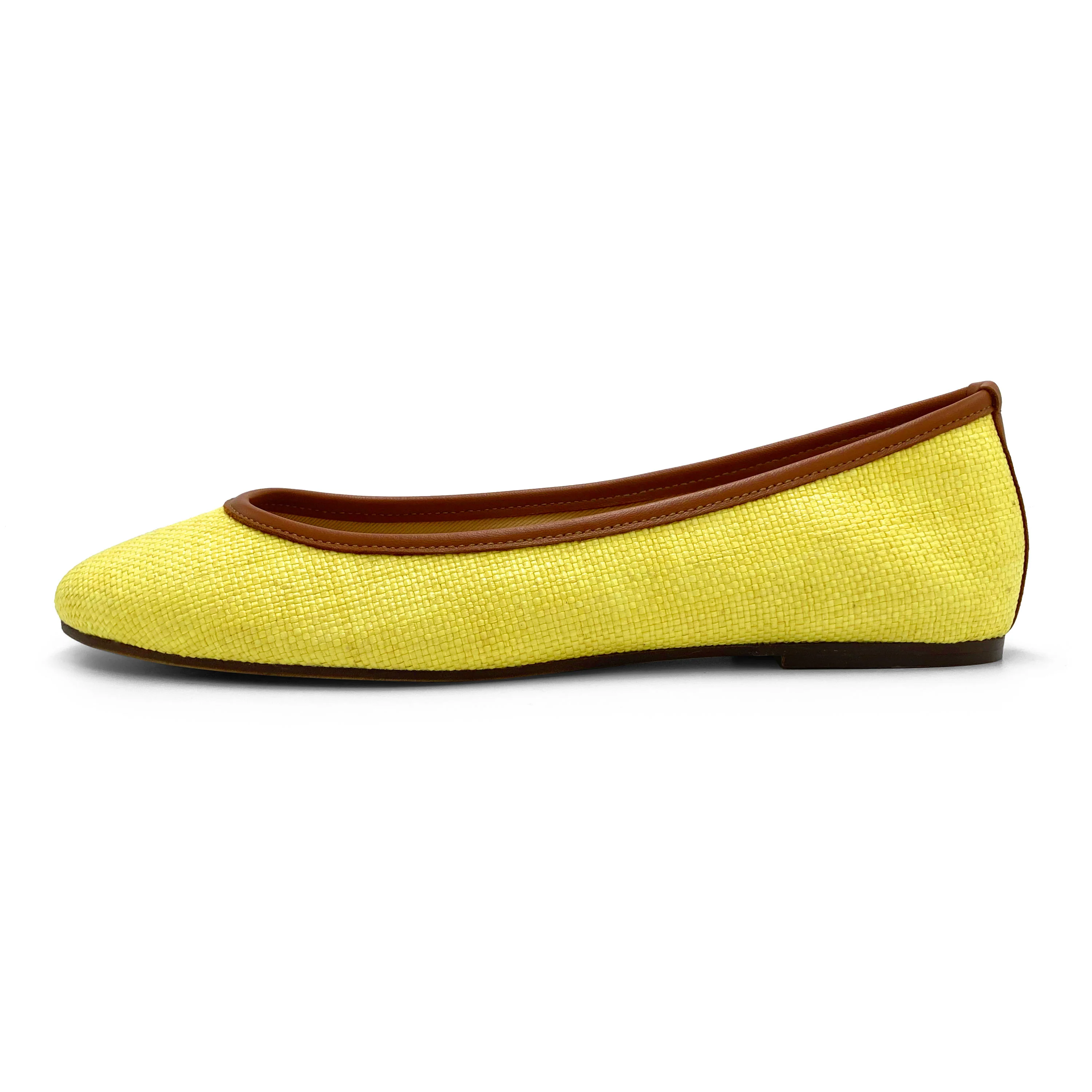 Ballerine estive gialle in rafia - Image 3