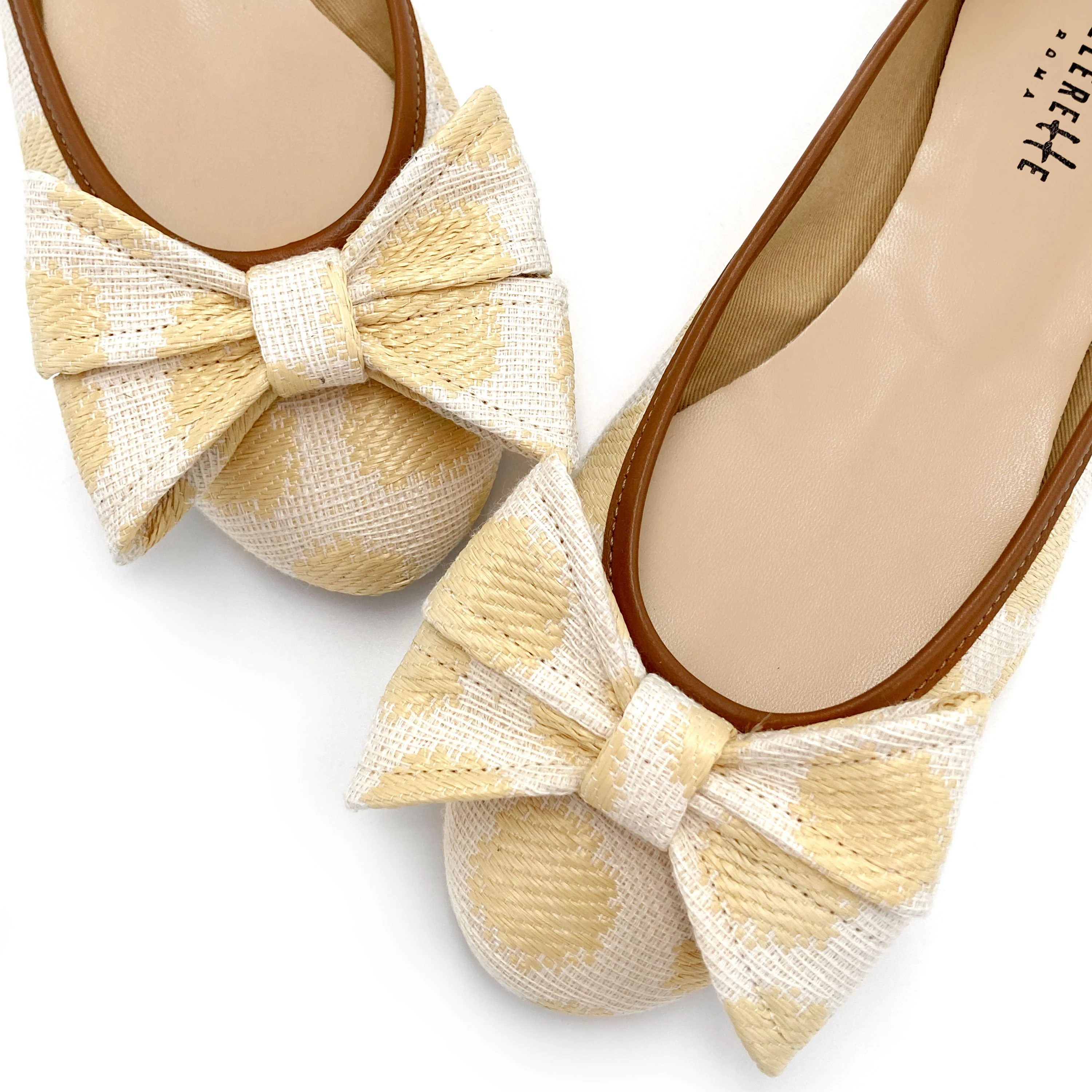 Ballerine estive in rafia a pois con fiocco - Image 3