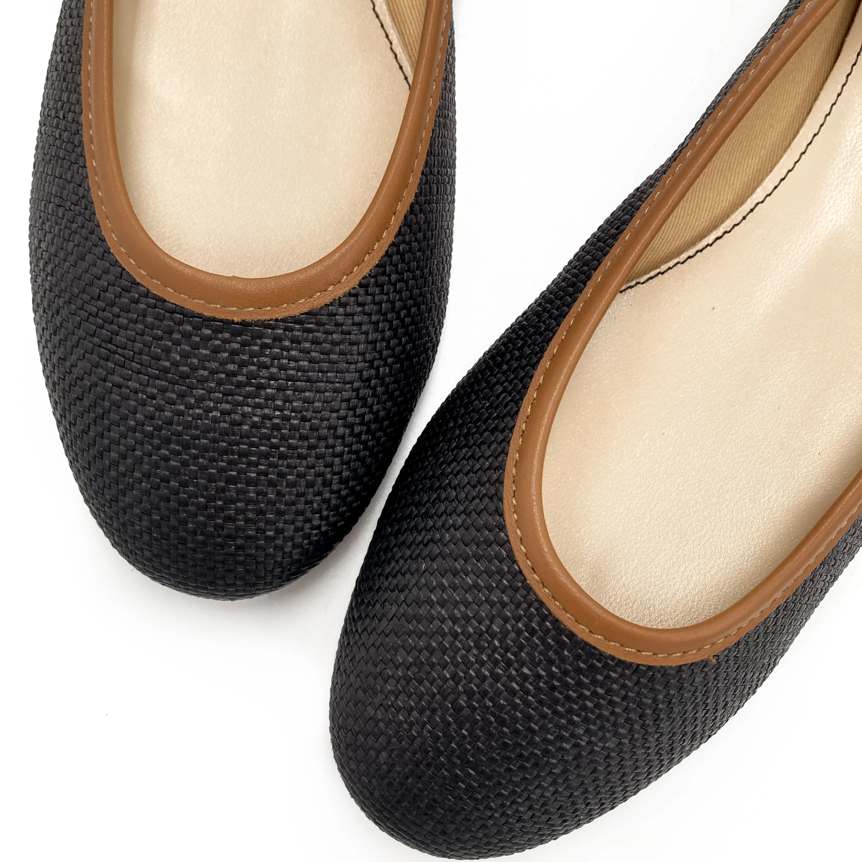 Ballerine estive nere in rafia - Image 3