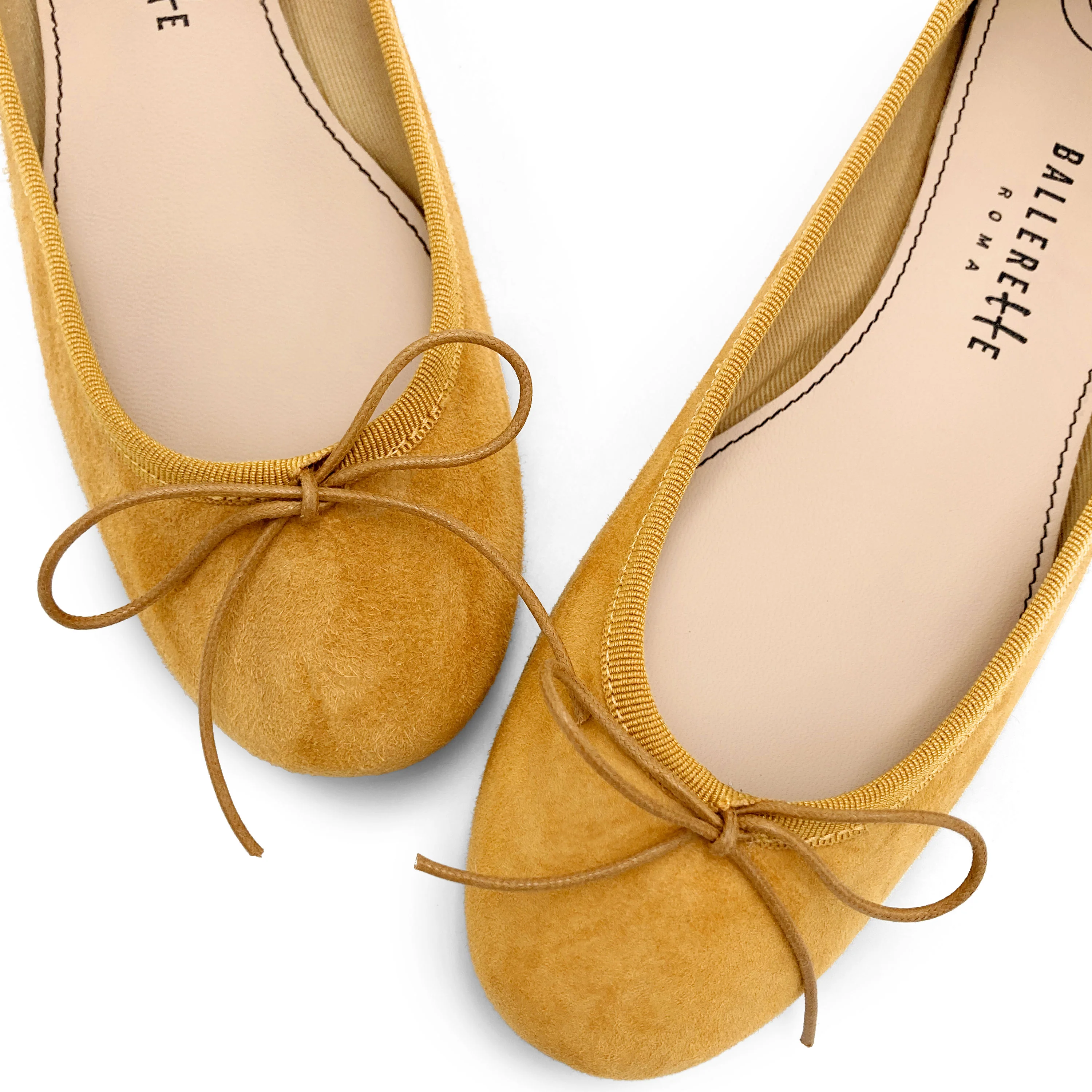 Ballerine gialle senape in camoscio - Image 3