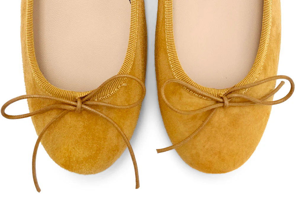 Ballerine gialle senape in camoscio - Image 5