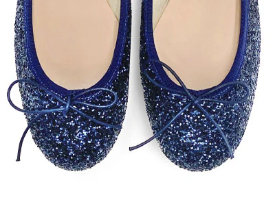 TT GO GREEN Collection - Ballerine glitterate blu in tessuto ECO - Image 6