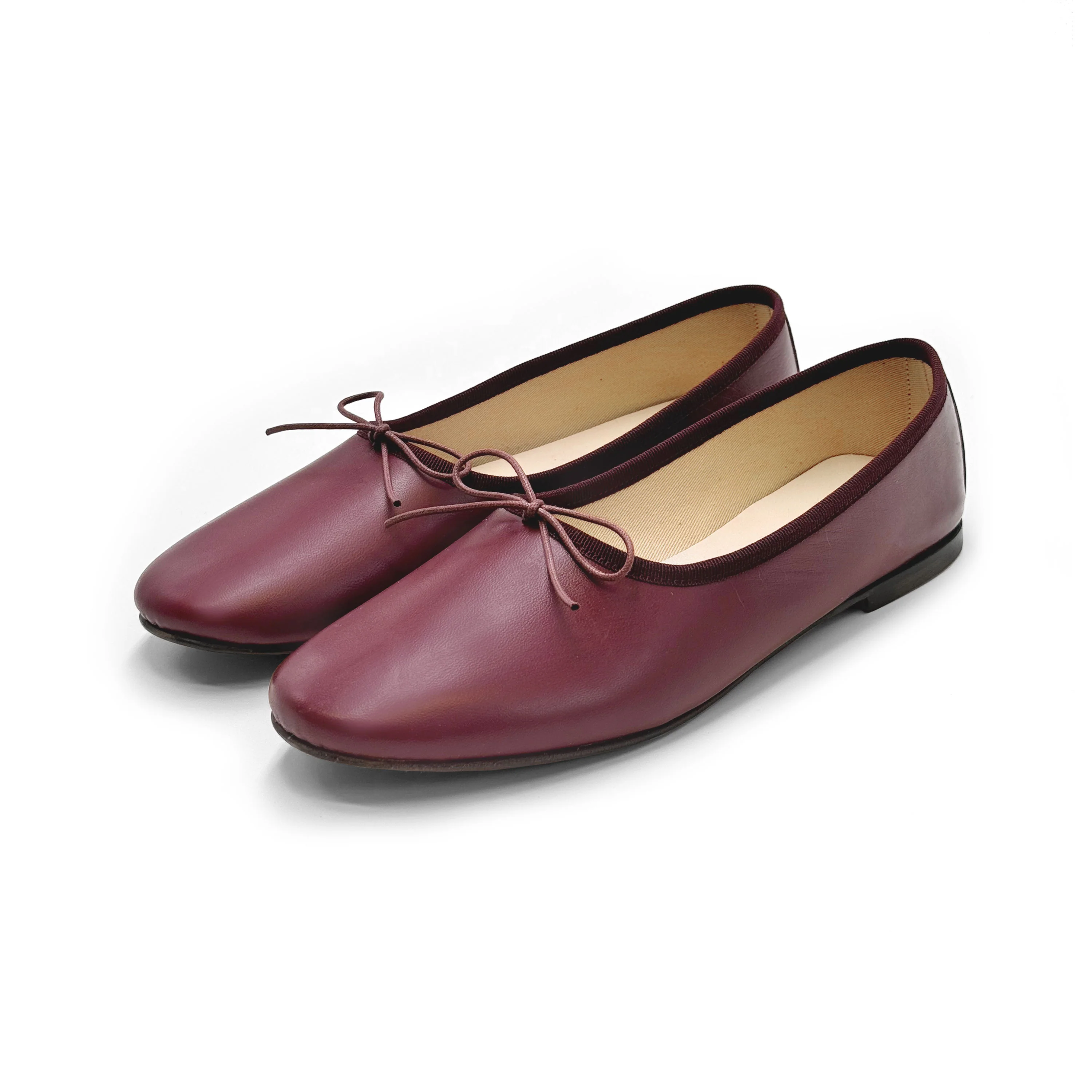 Ballerine "glove shoes" bordeaux accollate in pelle - Image 2