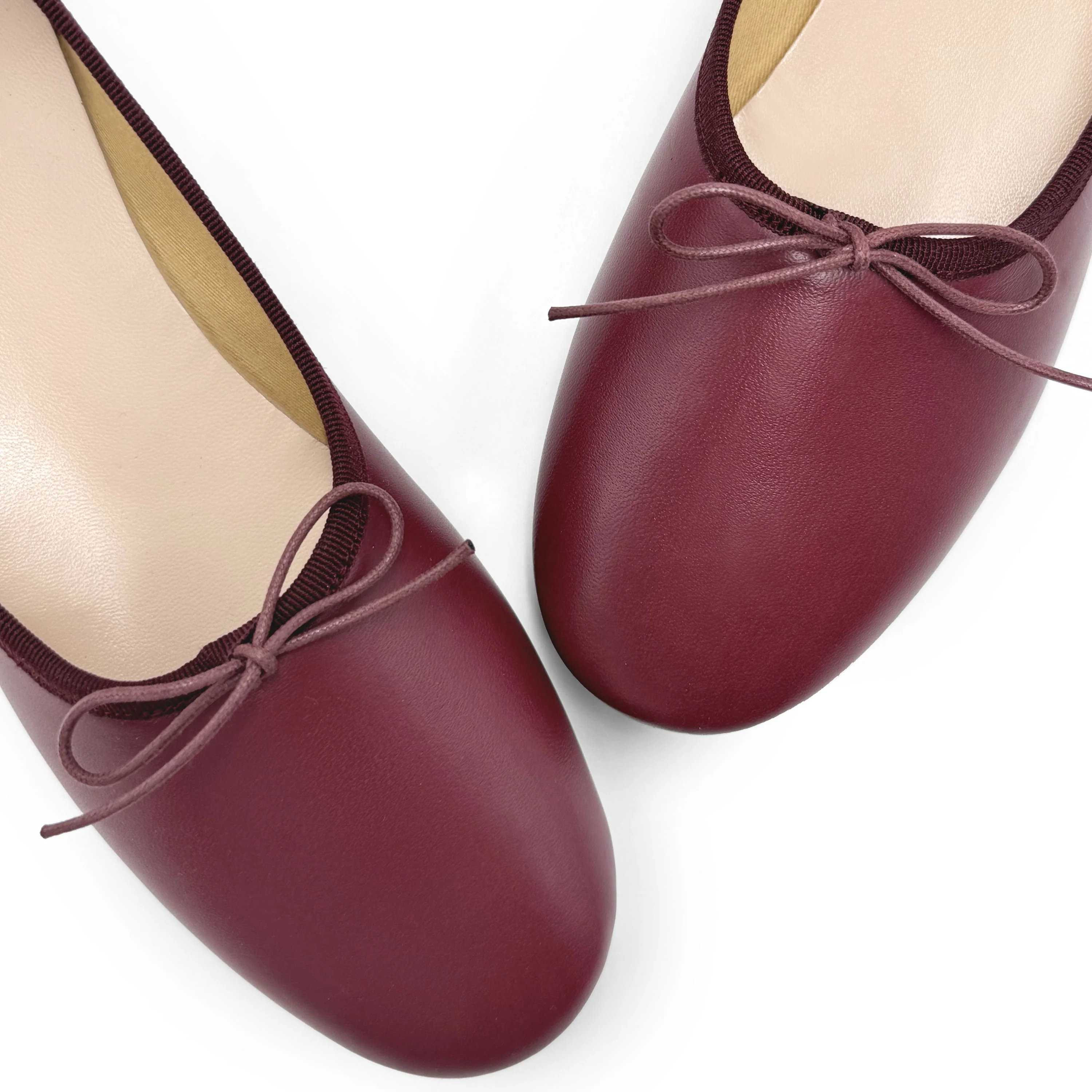 Ballerine "glove shoes" bordeaux accollate in pelle - Image 3