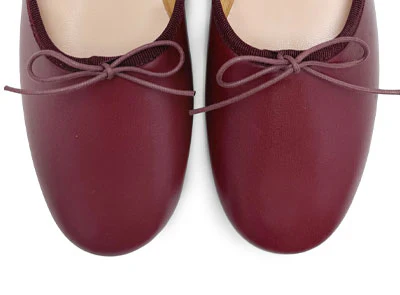 Ballerine "glove shoes" bordeaux accollate in pelle - Image 5