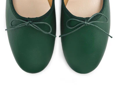 Ballerine "glove shoes" verdi accollate in pelle - Image 5