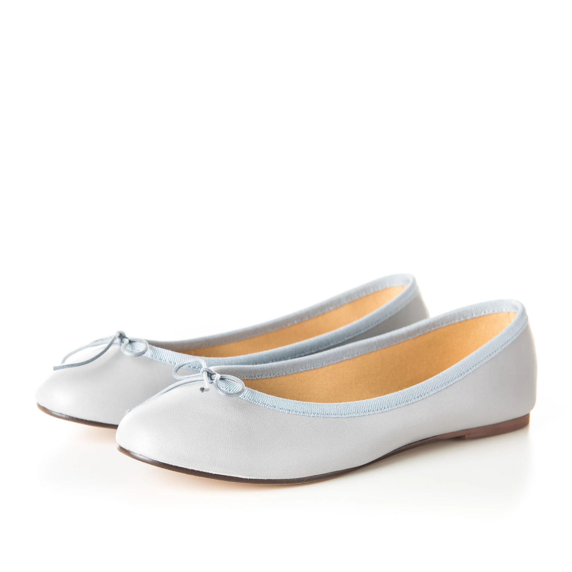 Ballerine grigie chiare in pelle - Image 2