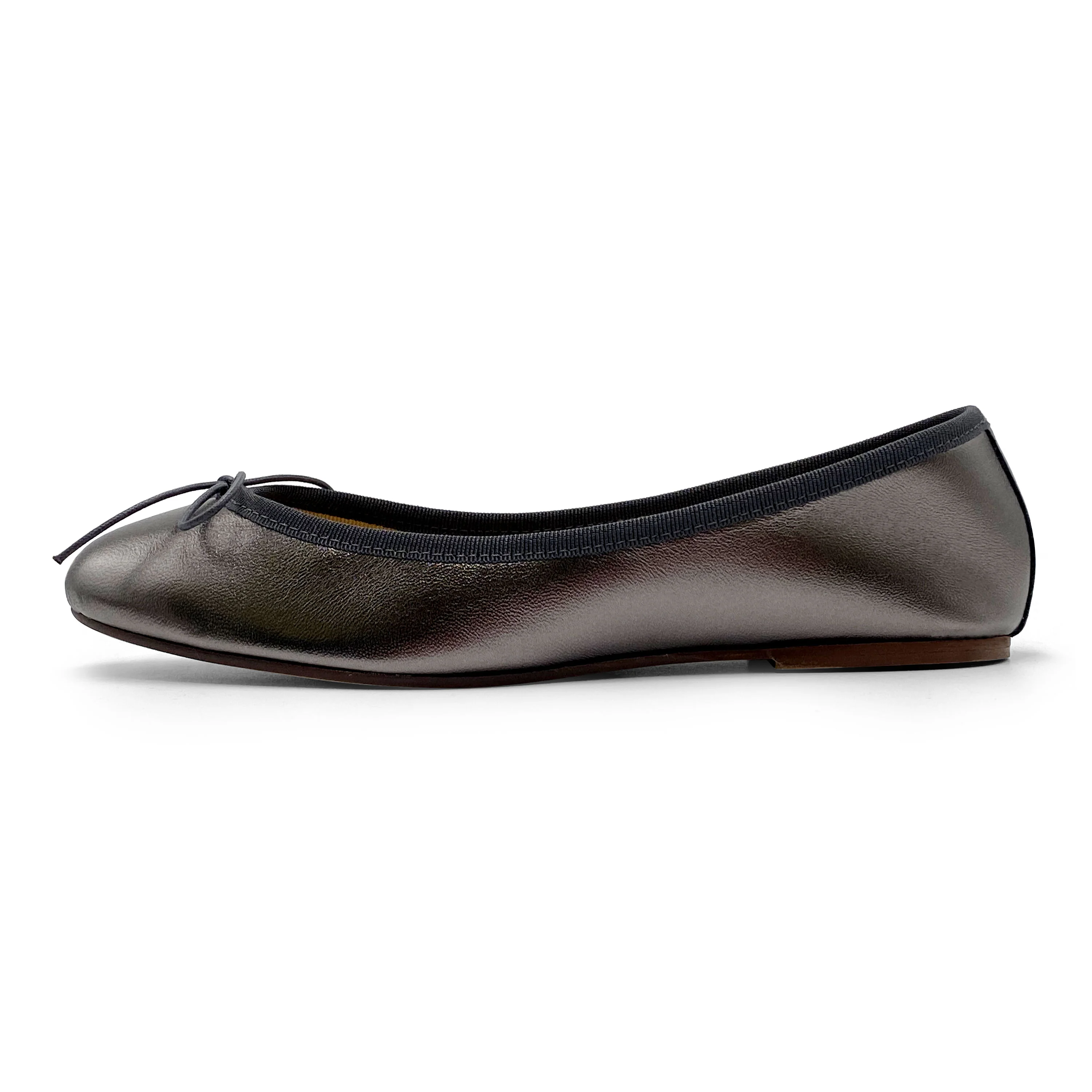 Ballerine grigie in pelle laminata - Image 4
