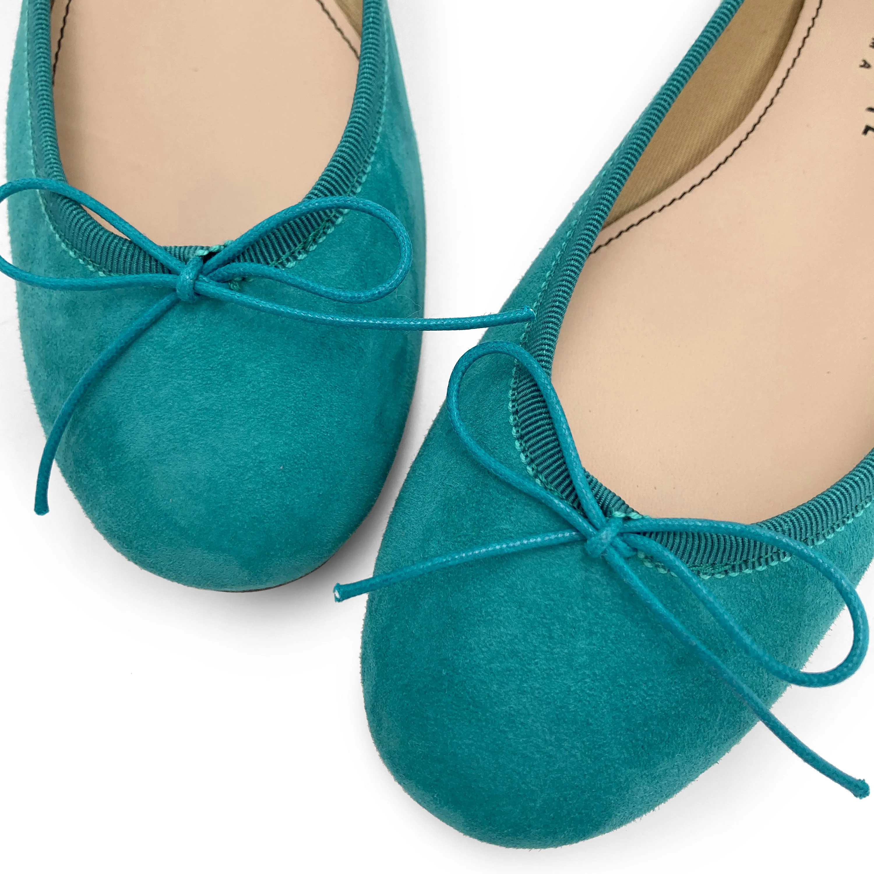 Ballerine in camoscio blu pavone - Image 3