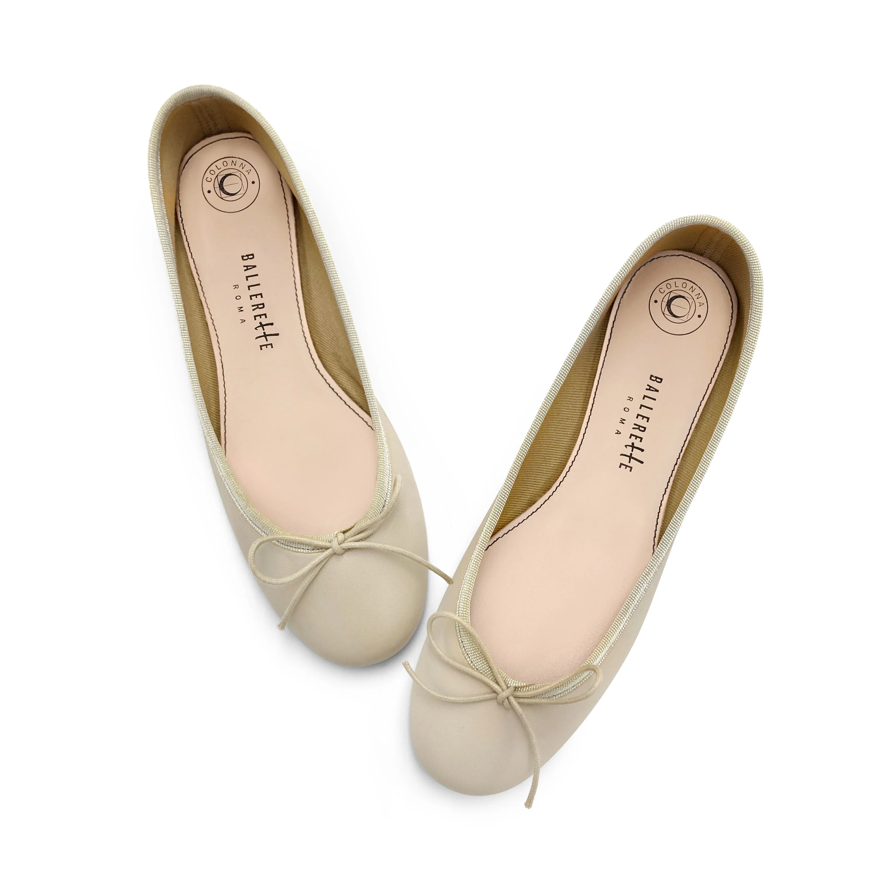 Ballerine in pelle beige - Image 2