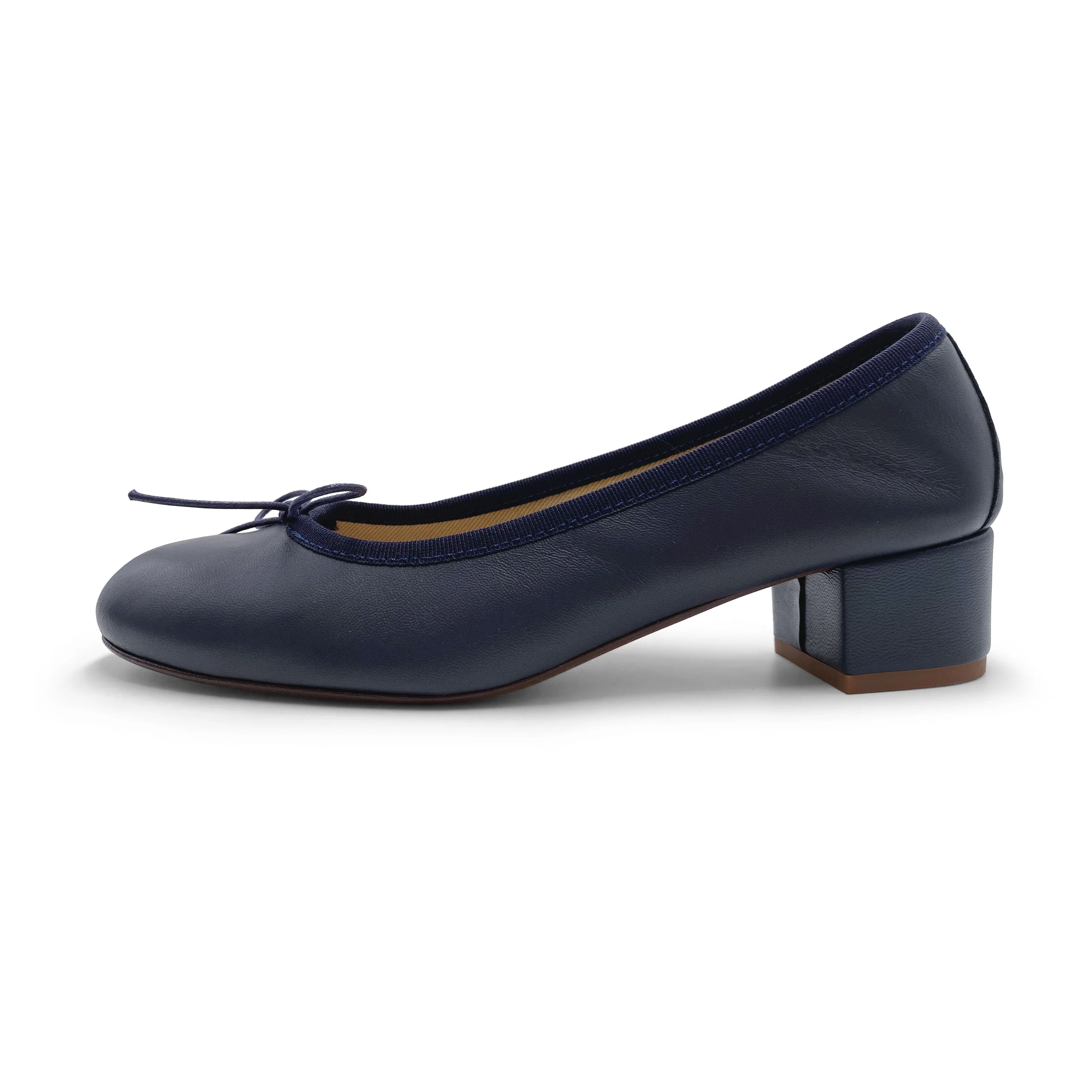 Ballerine in pelle blu con tacco alto - Image 3