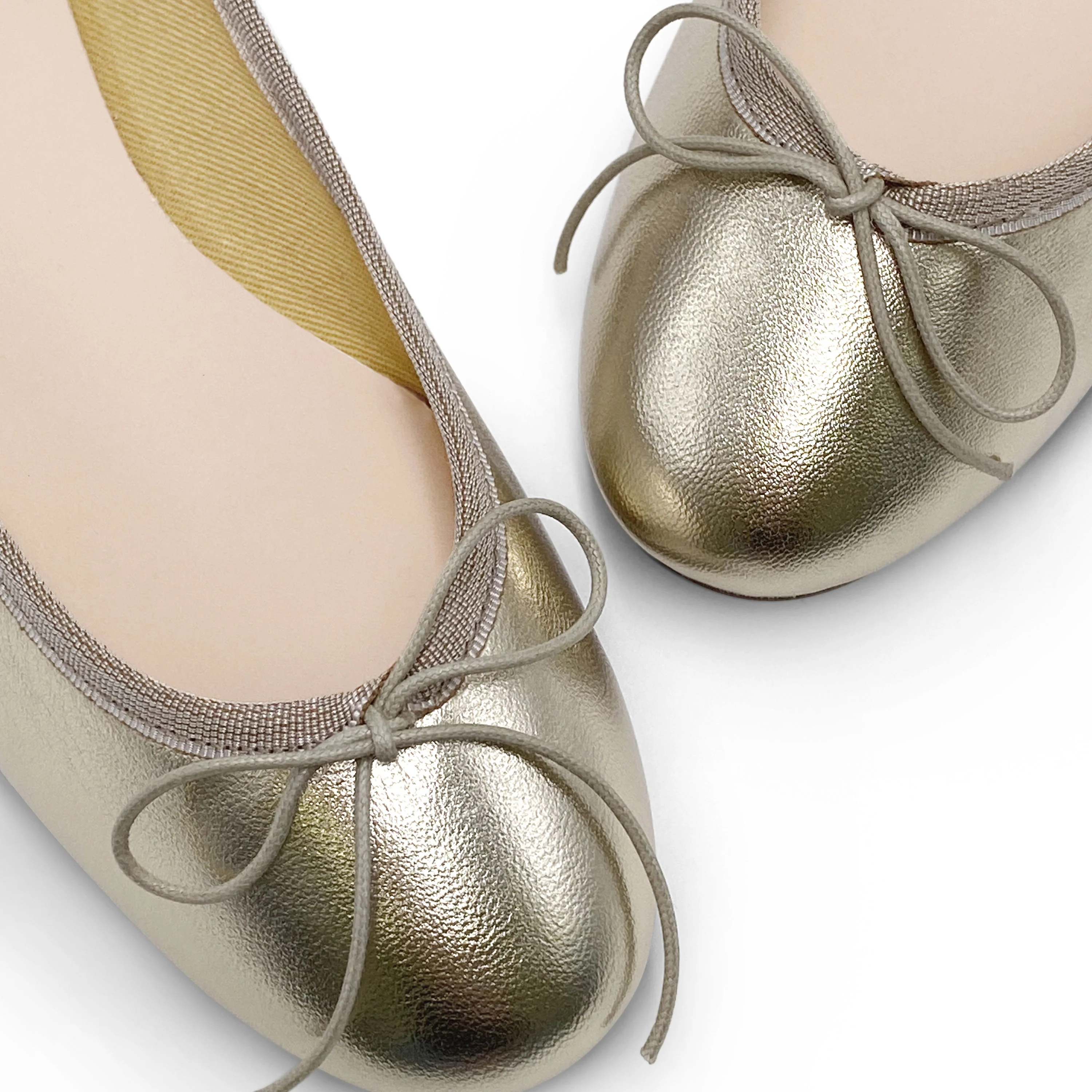 Ballerine in pelle laminata platino - Image 3