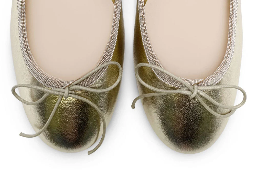 Ballerine in pelle laminata platino - Image 5