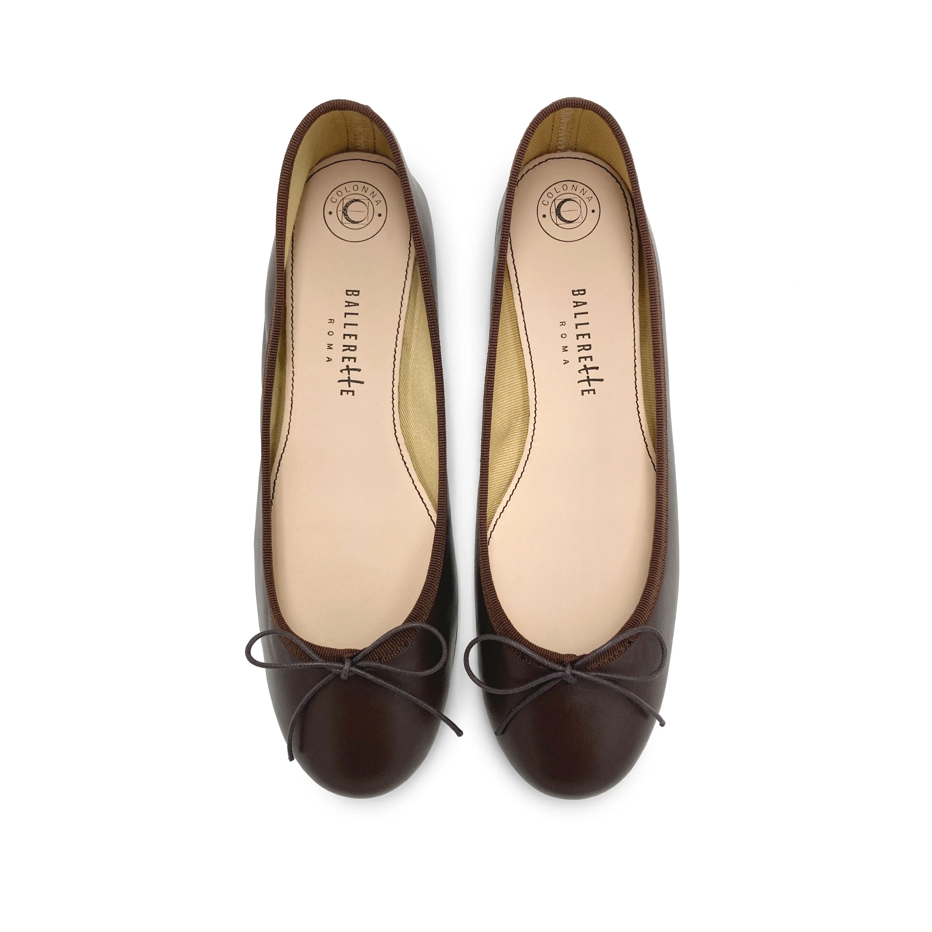 Ballerine in pelle marroni testa di moro