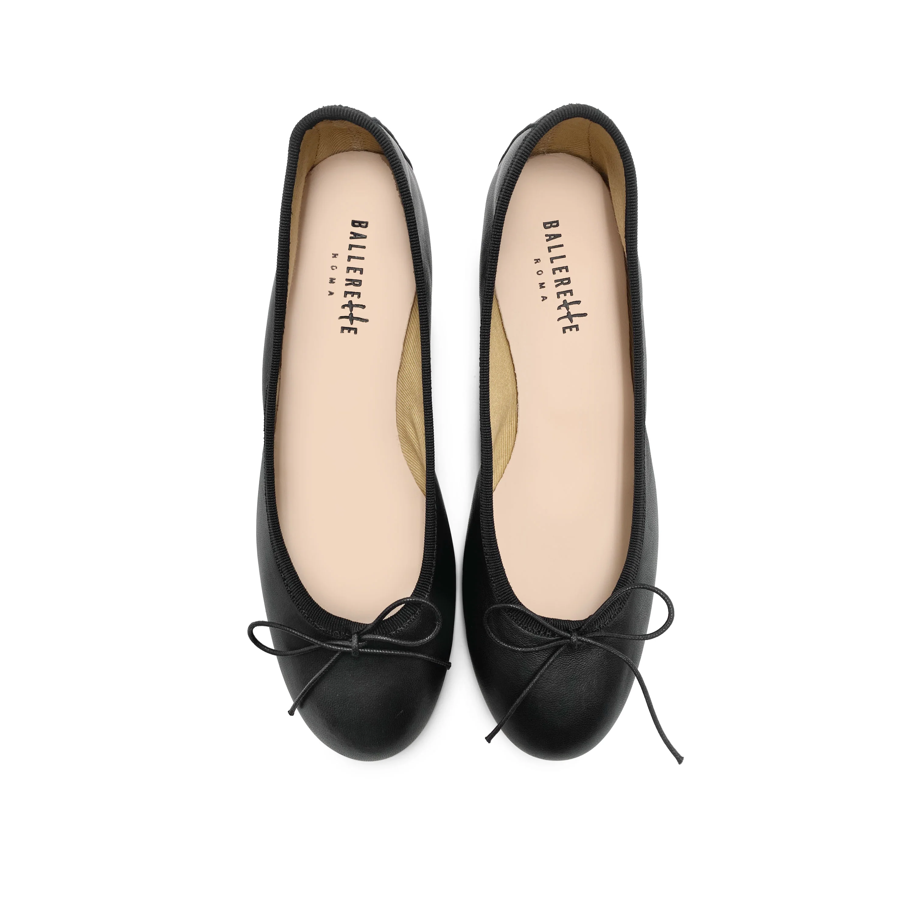 Ballerine in pelle nera con tacco alto - Image 2