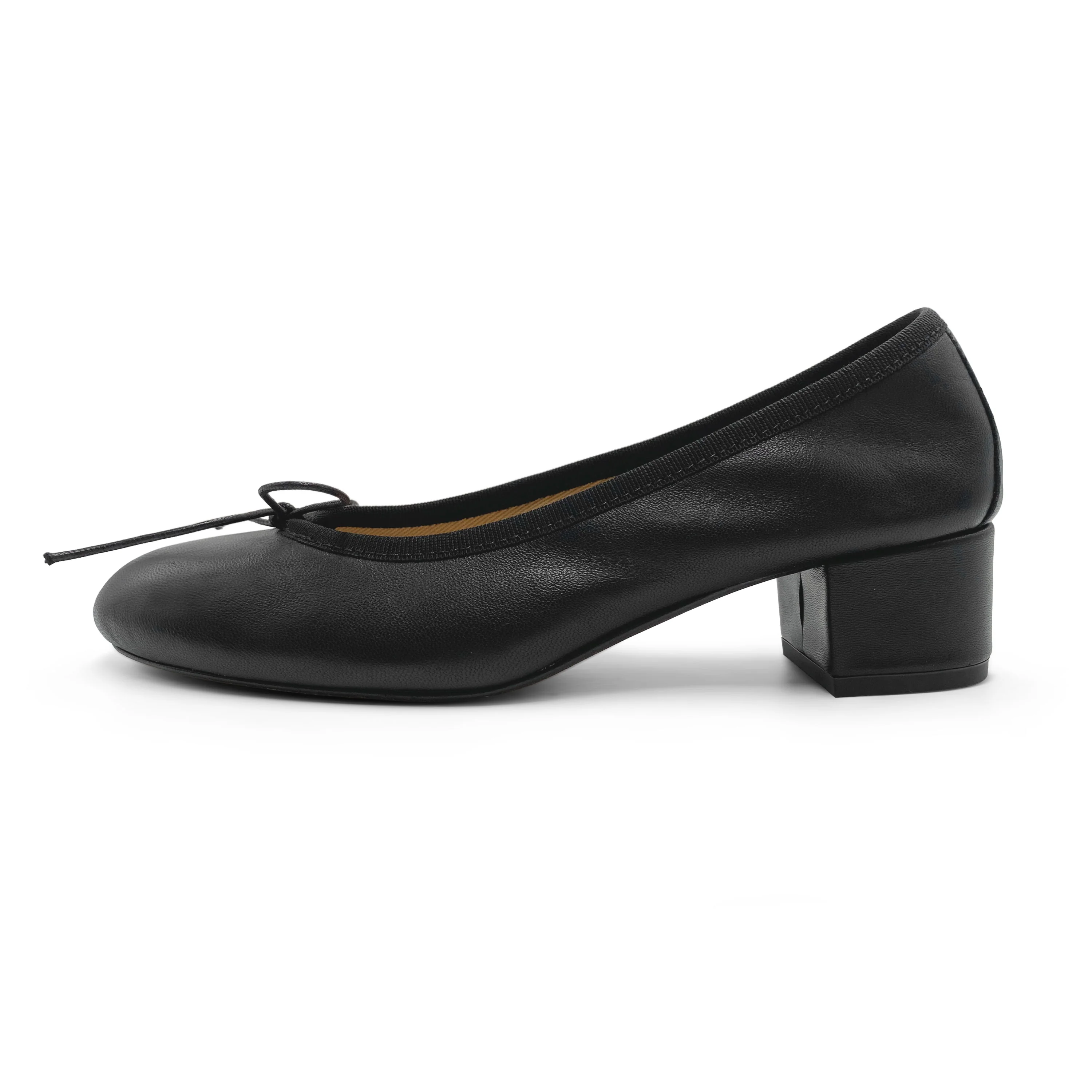 Ballerine in pelle nera con tacco alto - Image 4