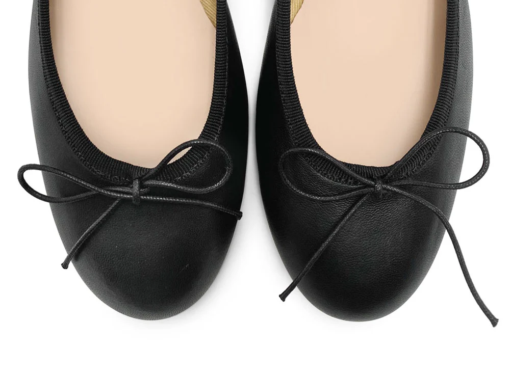 Ballerine in pelle nera con tacco alto - Image 5