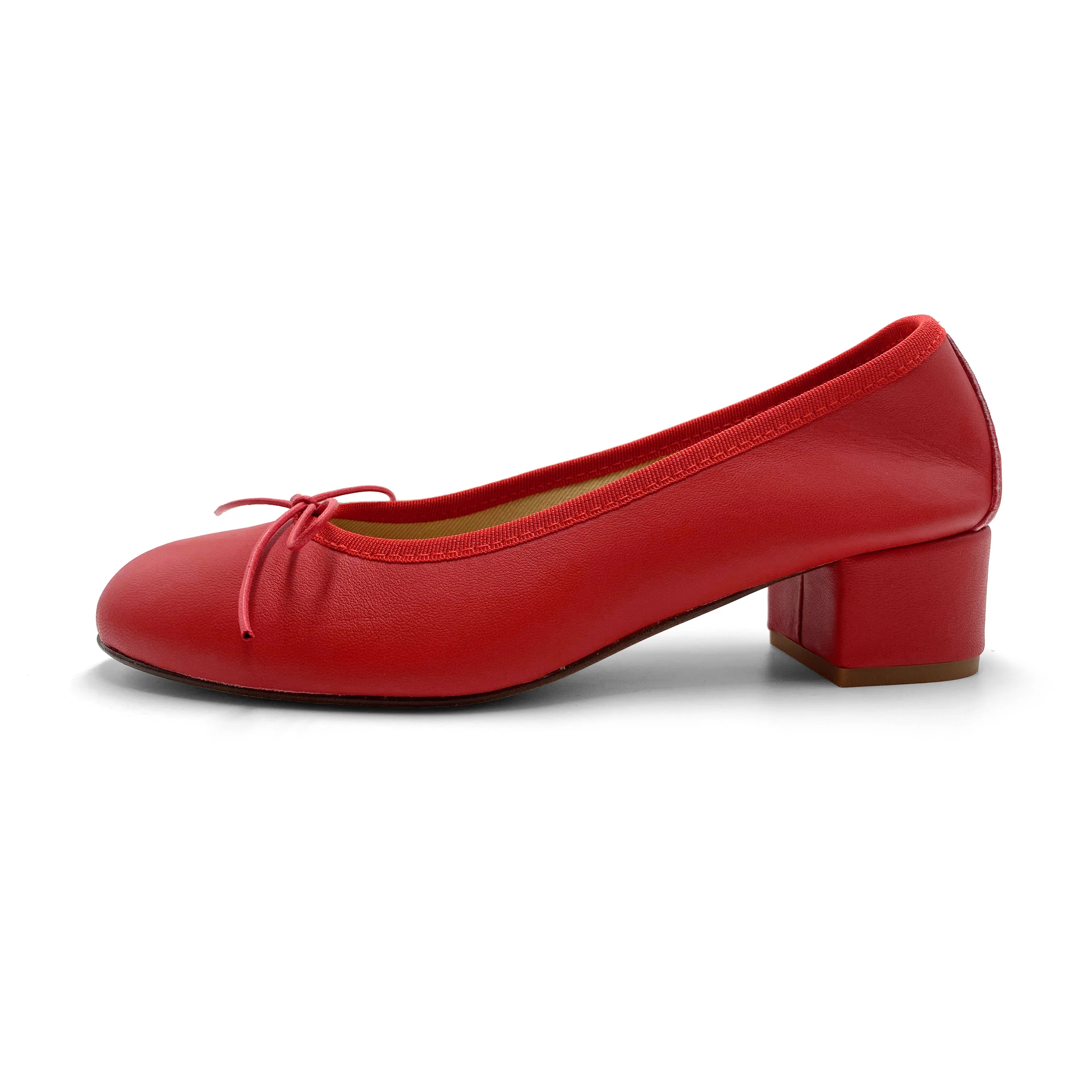 Ballerine in pelle rossa con tacco alto - Image 5