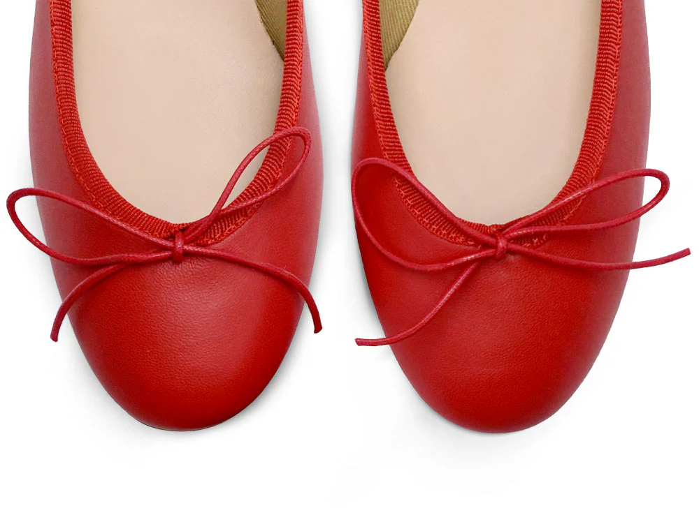 Ballerine in pelle rossa con tacco alto - Image 6