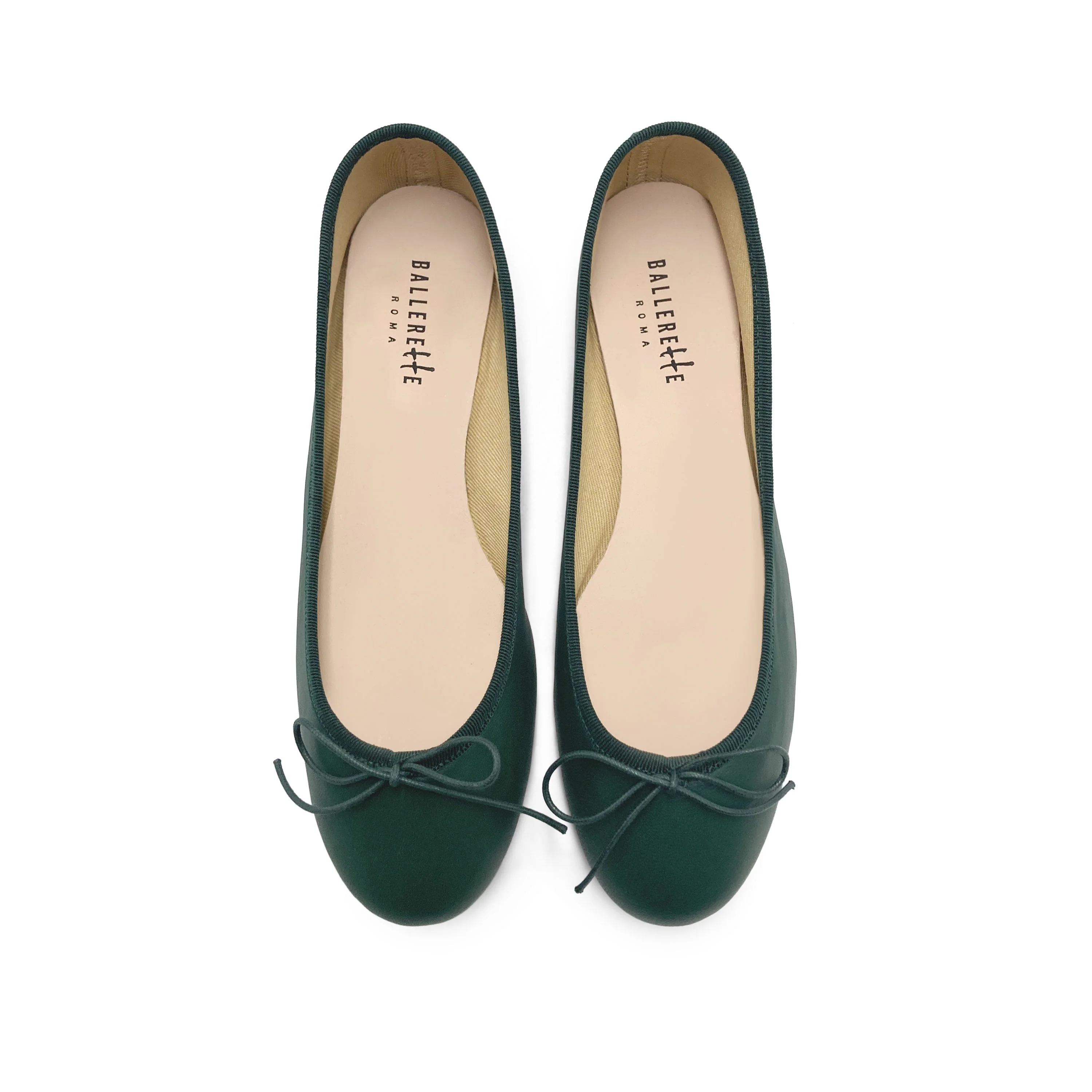 Ballerine in pelle verdi bottiglia