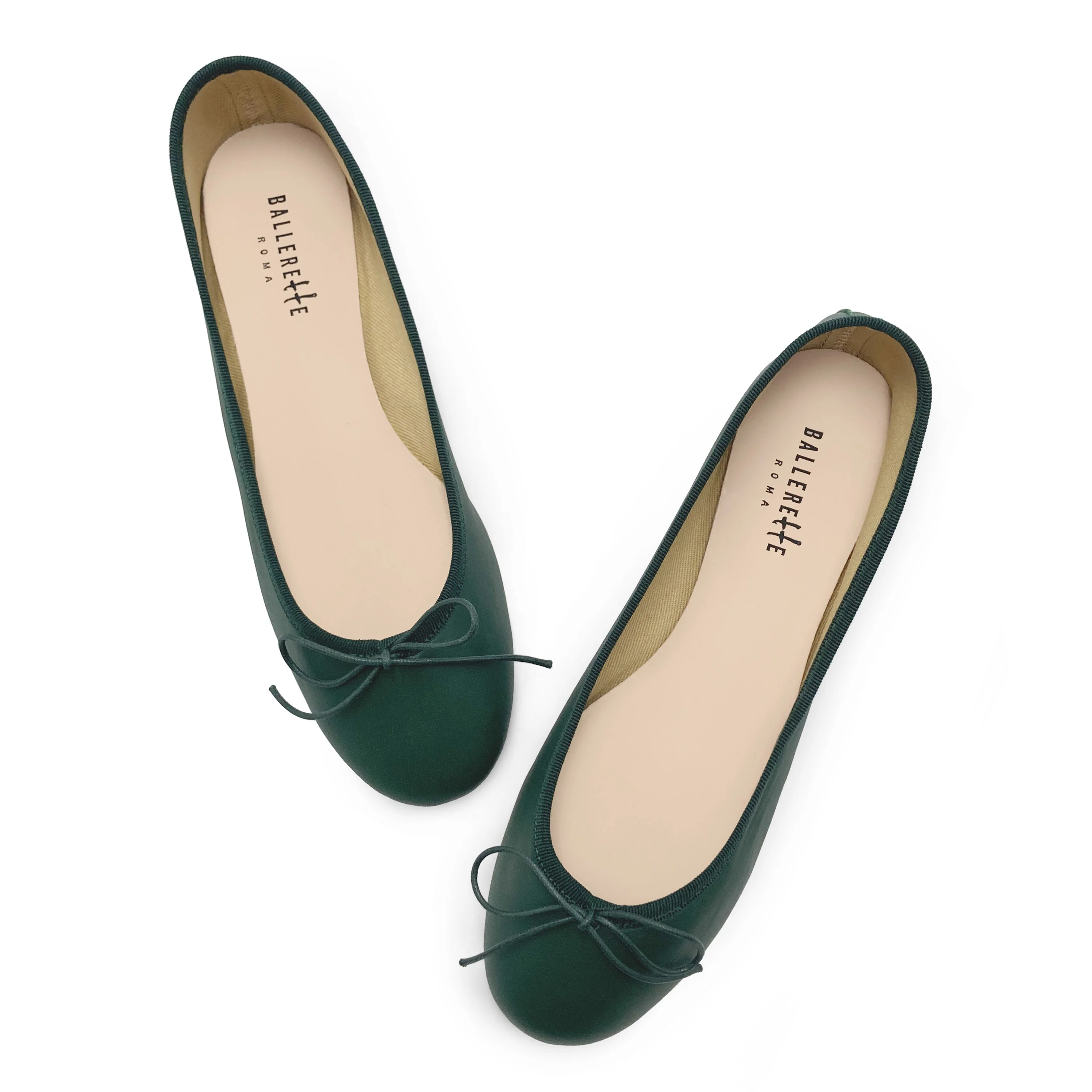 Ballerine in pelle verdi bottiglia - Image 2