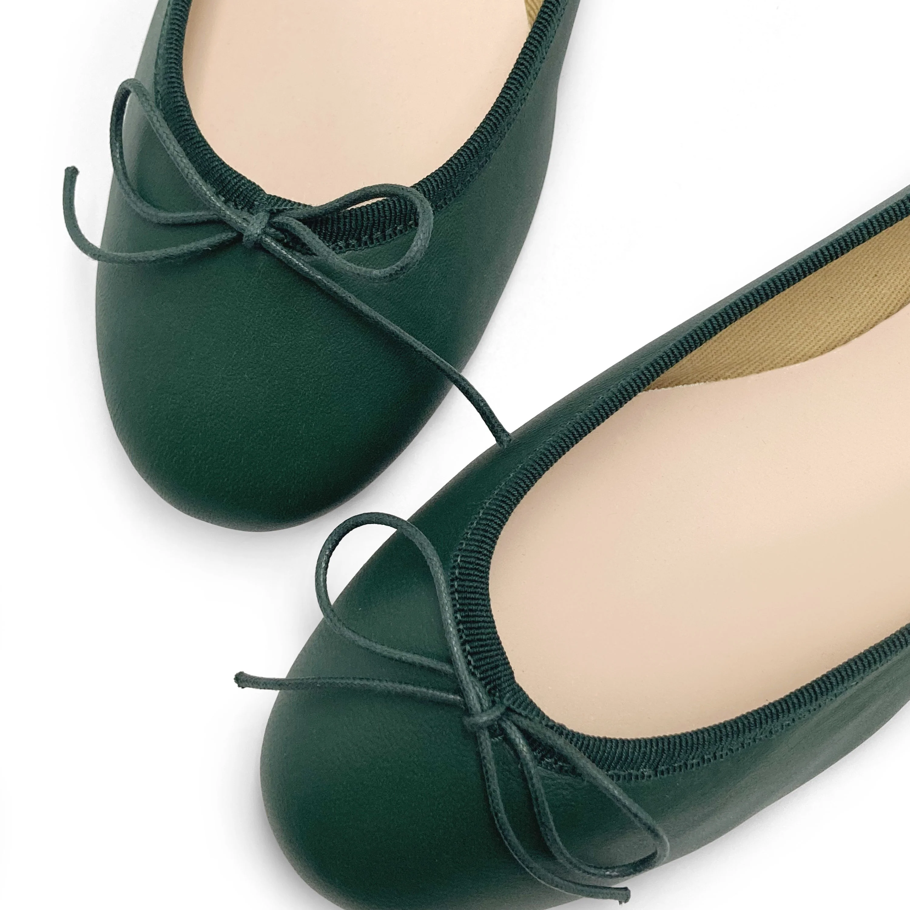 Ballerine in pelle verdi bottiglia - Image 3