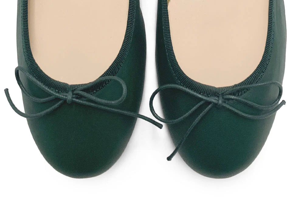 Ballerine in pelle verdi bottiglia - Image 5