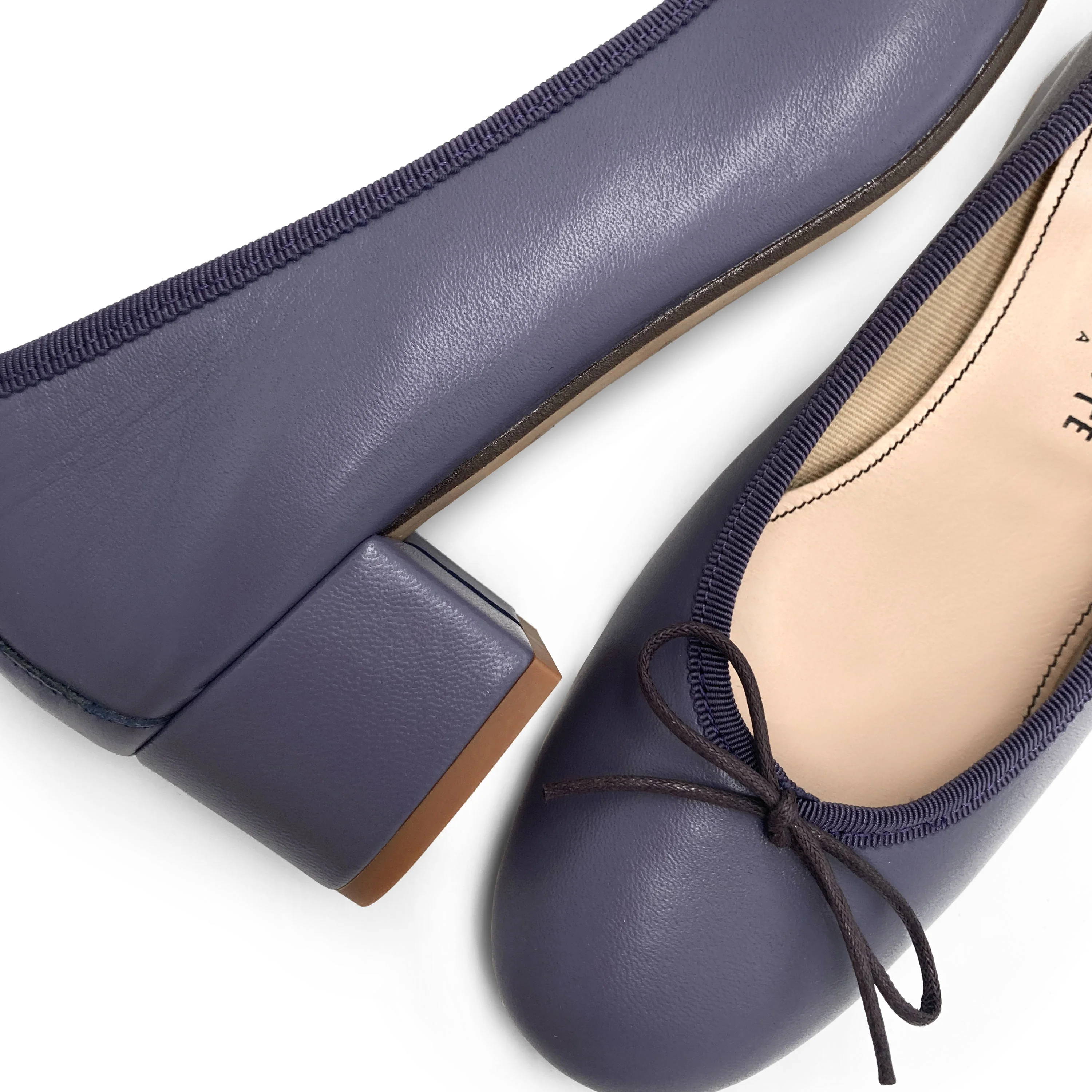 Ballerine in pelle vino con tacco alto - Image 3