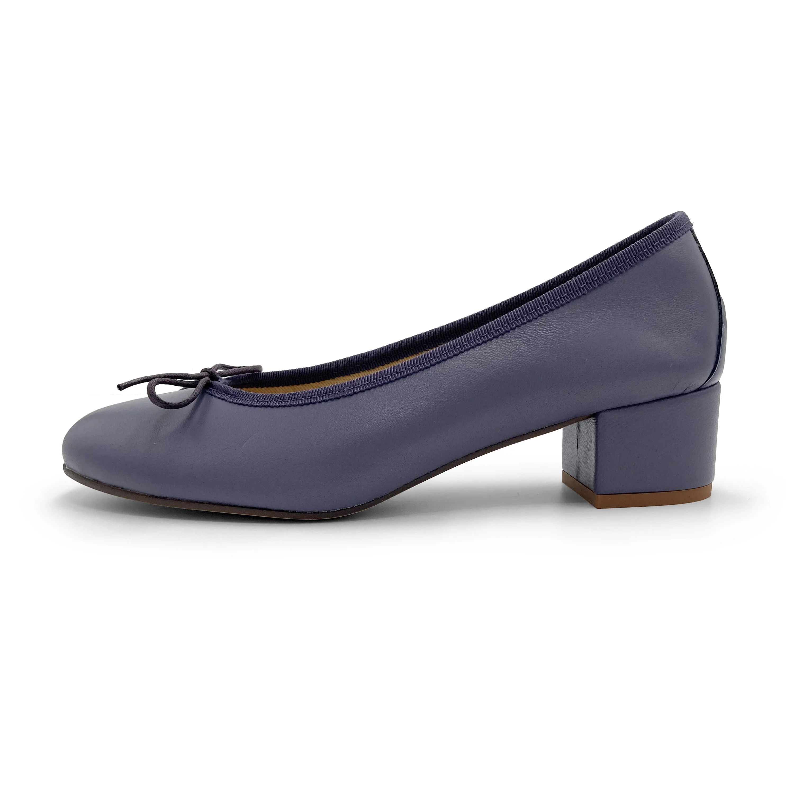 Ballerine in pelle vino con tacco alto - Image 4
