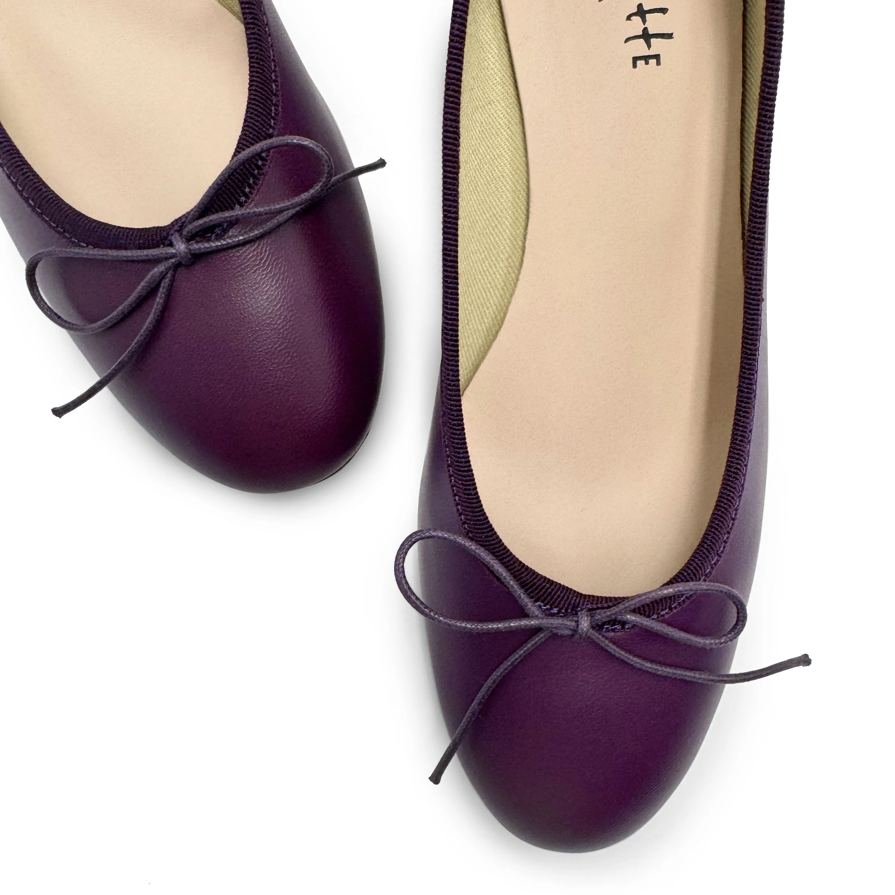 Ballerine in pelle viola con tacco alto - Image 3