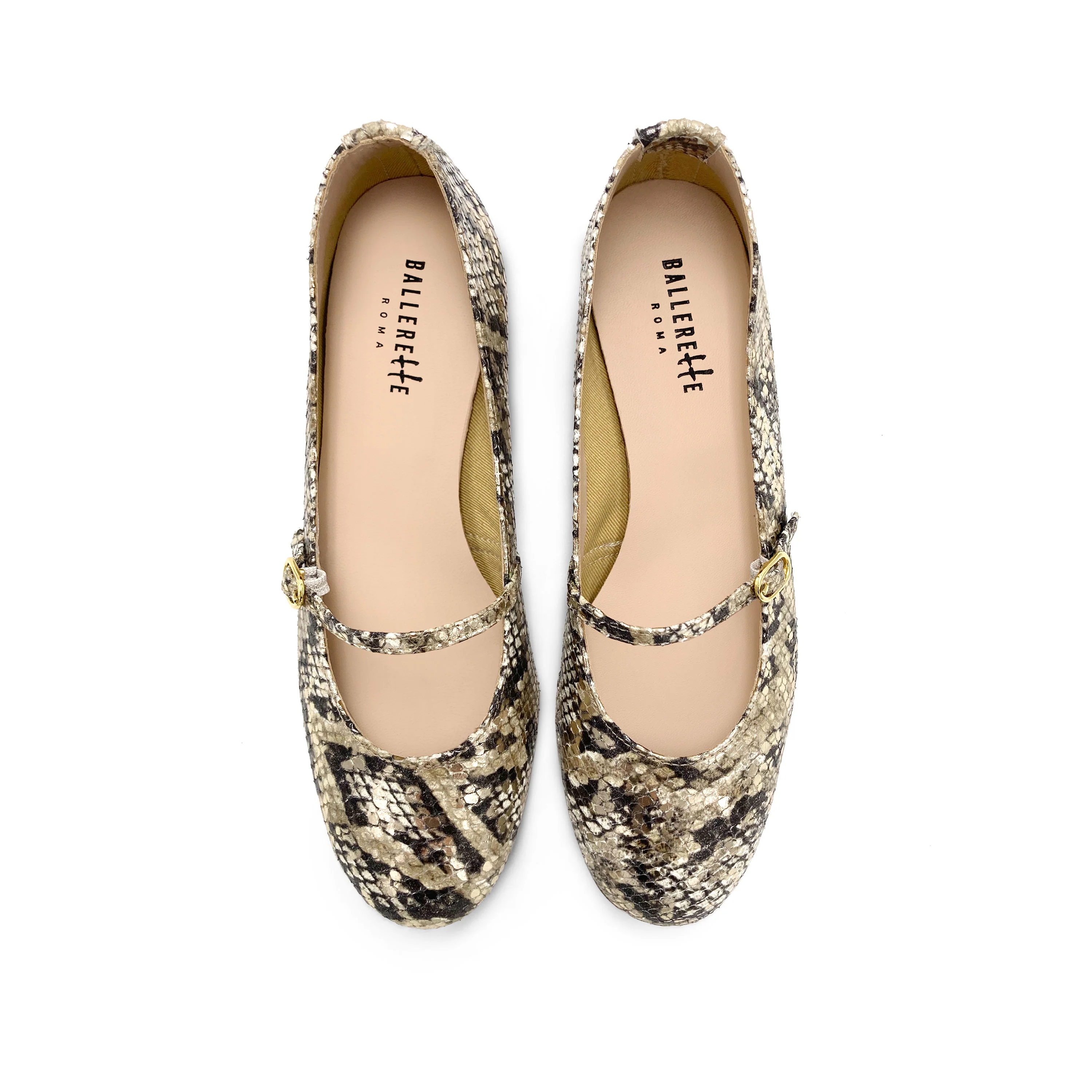 Ballerine Mary Jane animalier pitonate in pelle con cinturino e tacco alto - Image 2