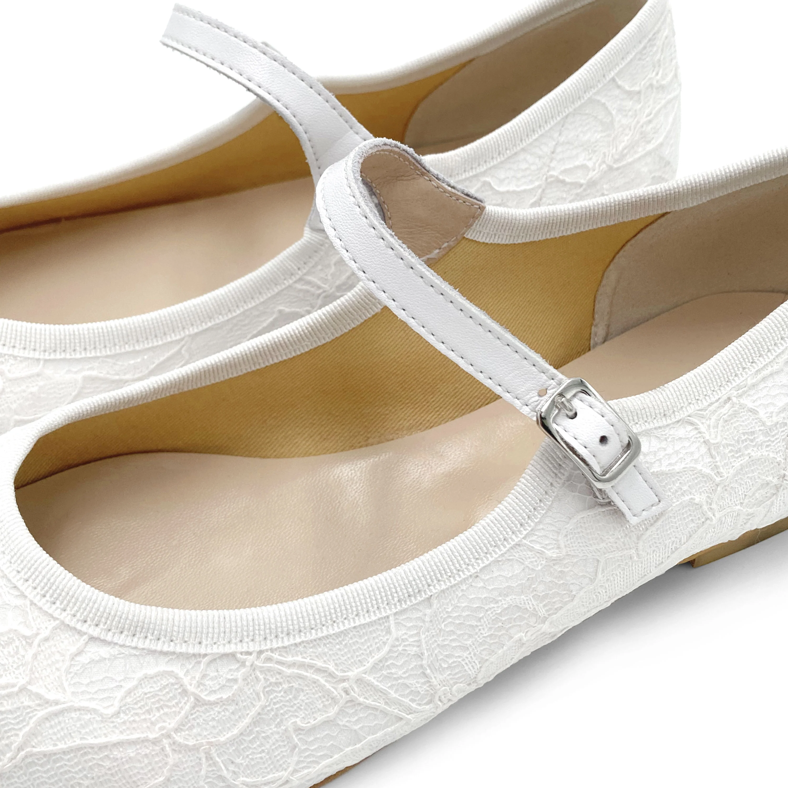 Ballerine Mary Jane bianche da sposa in pizzo - Image 3