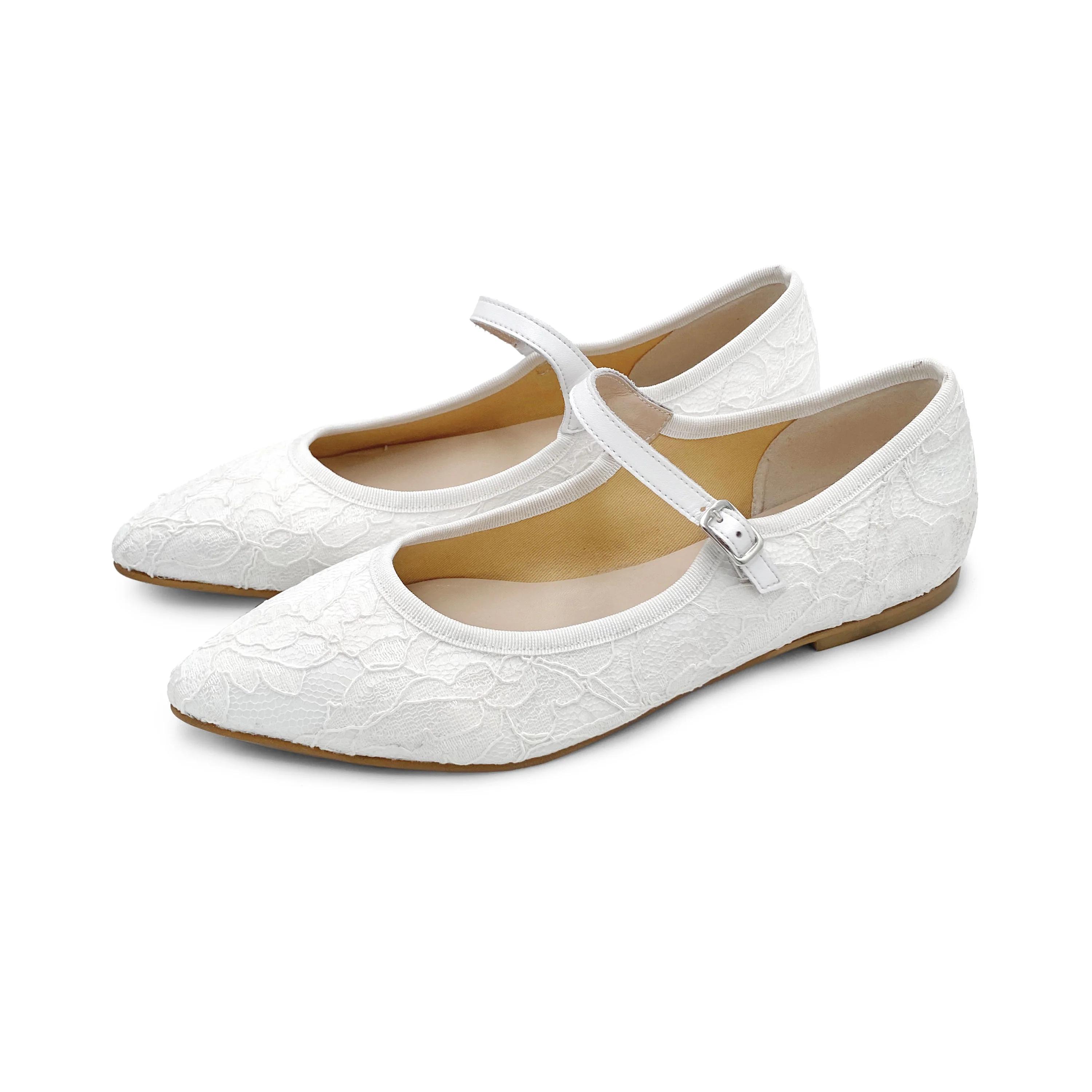 Ballerine Mary Jane bianche da sposa in pizzo - Image 5