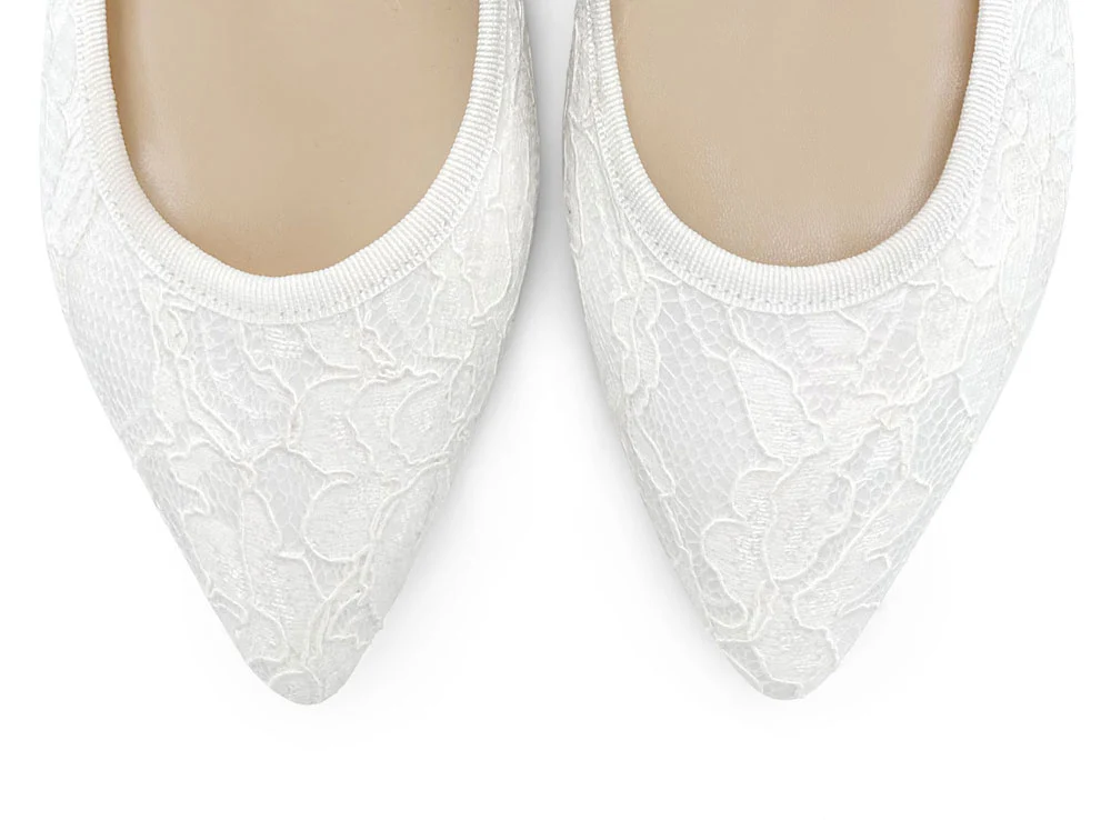 Ballerine Mary Jane bianche da sposa in pizzo - Image 6
