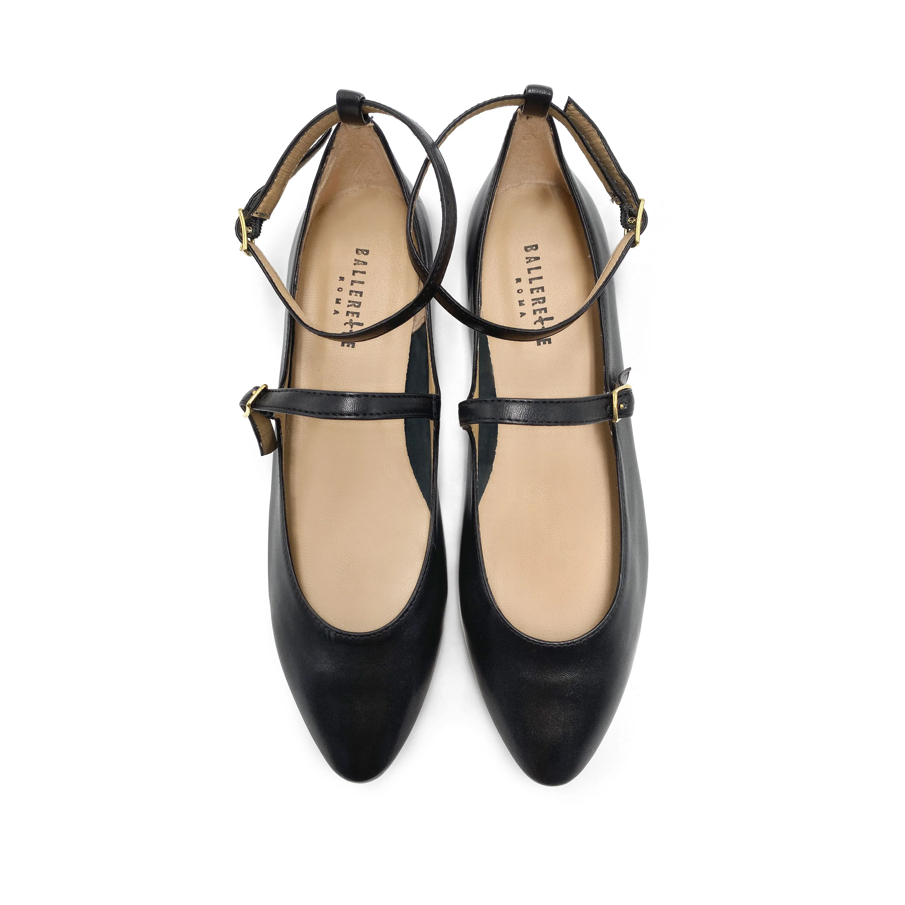 Ballerine Mary Jane nere con cinturini