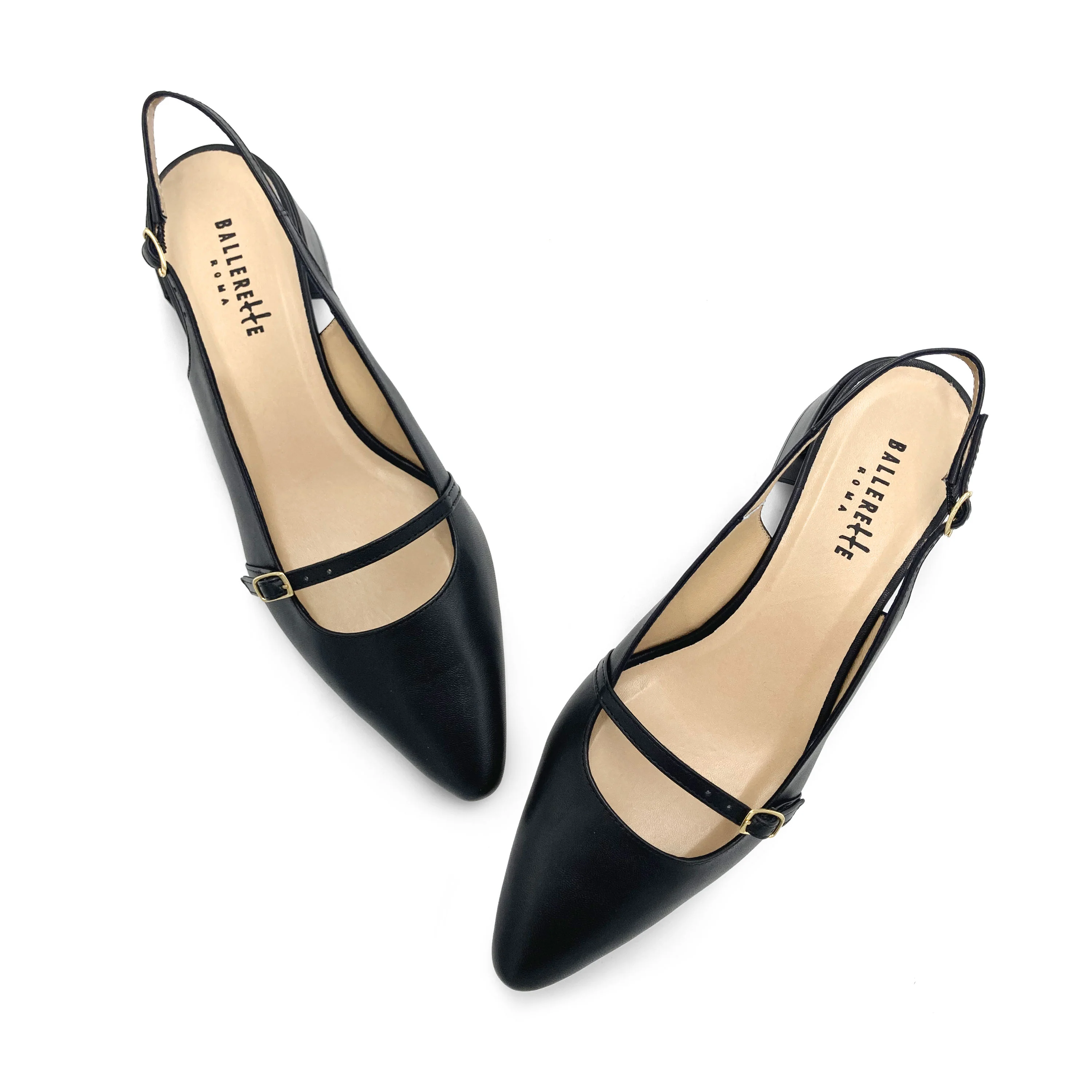 Ballerine Mary Jane slingback nere in pelle con tacco - Image 4