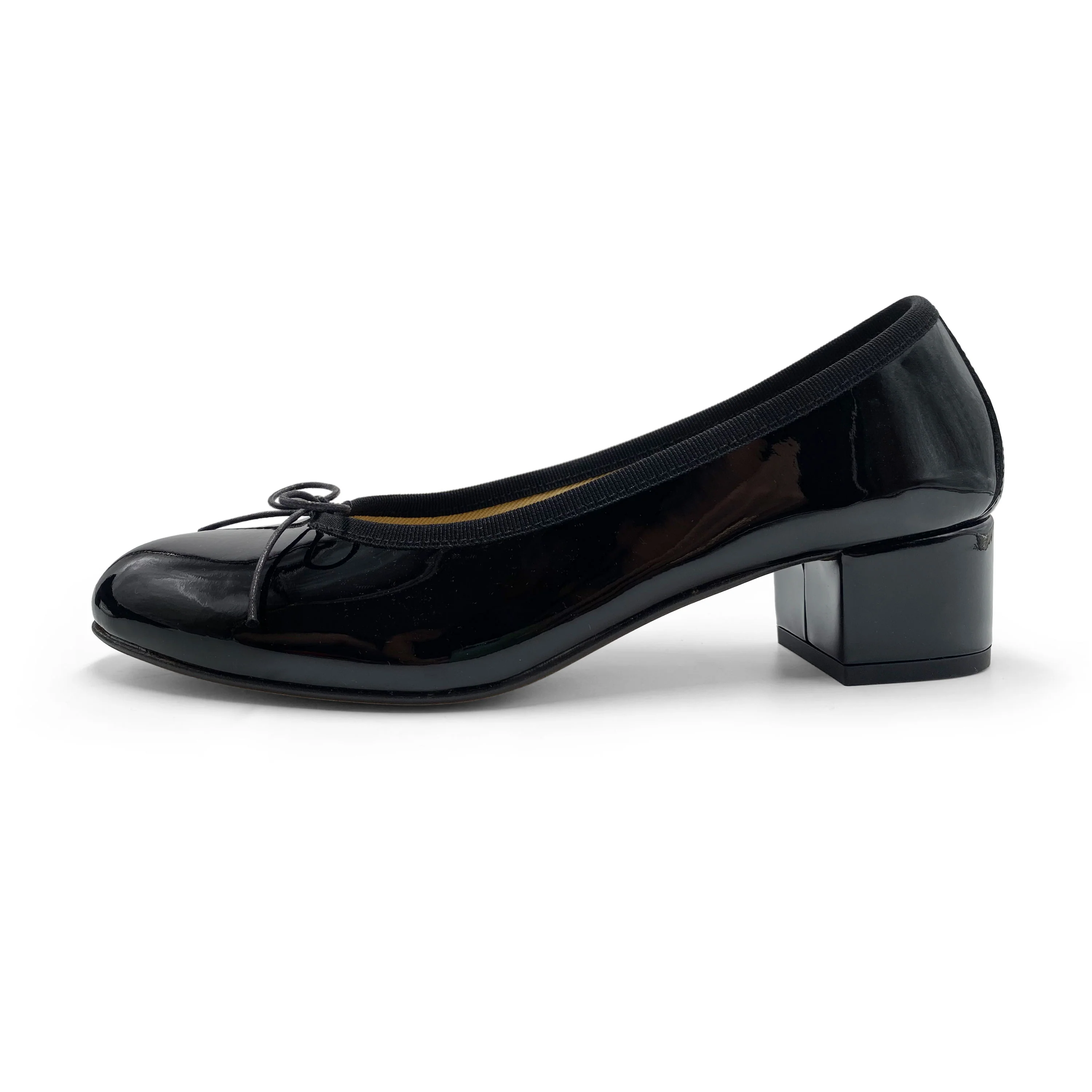 Ballerine nere con tacco alto in vernice - Image 4
